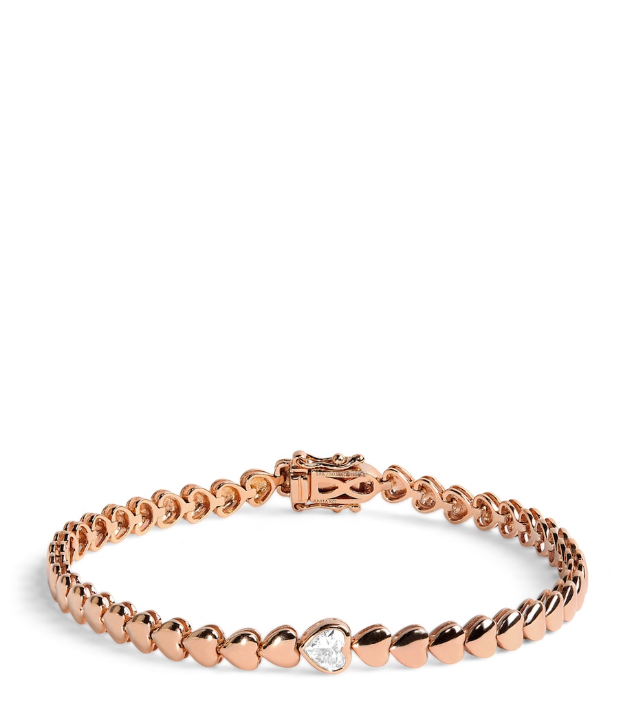 Rose Gold and Diamond Heart Bracelet ROSE GOLD Image 1