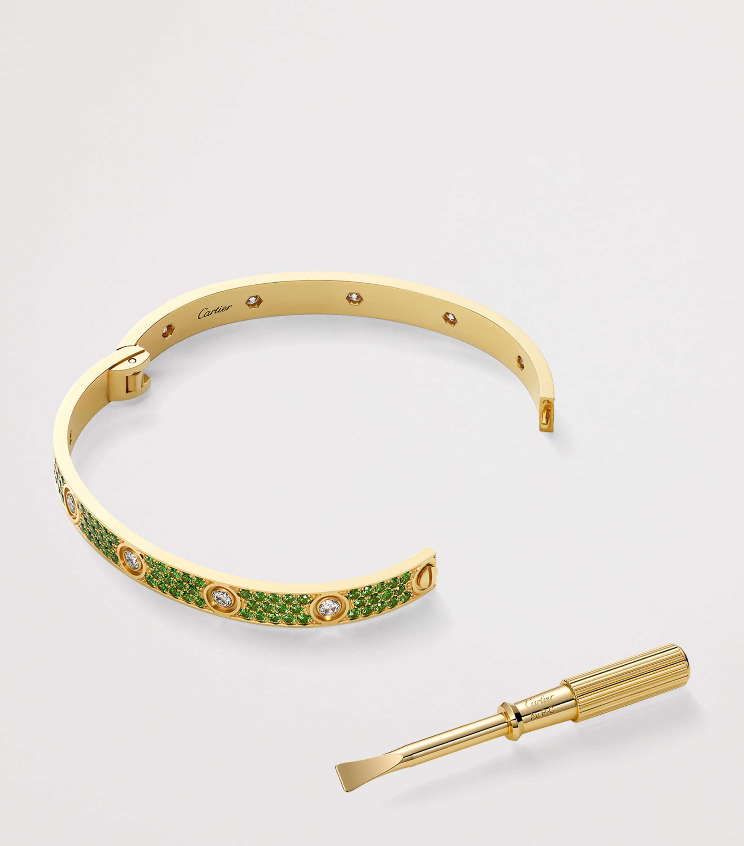 Cartier Yellow Gold, Diamond and Tsavorite Classic LOVE Bracelet Yellow Gold Image 3