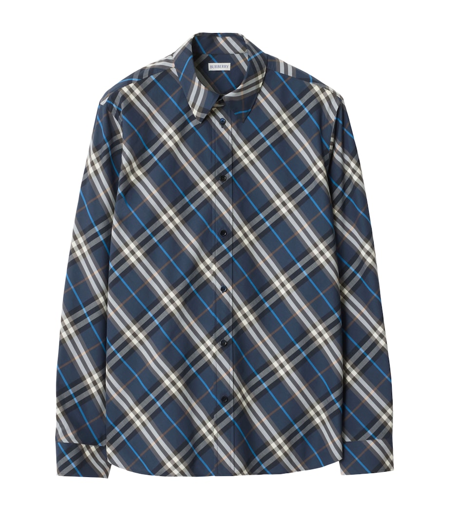 Cotton Poplin Check Shirt PILOT BLUE IP CHECK Image 1