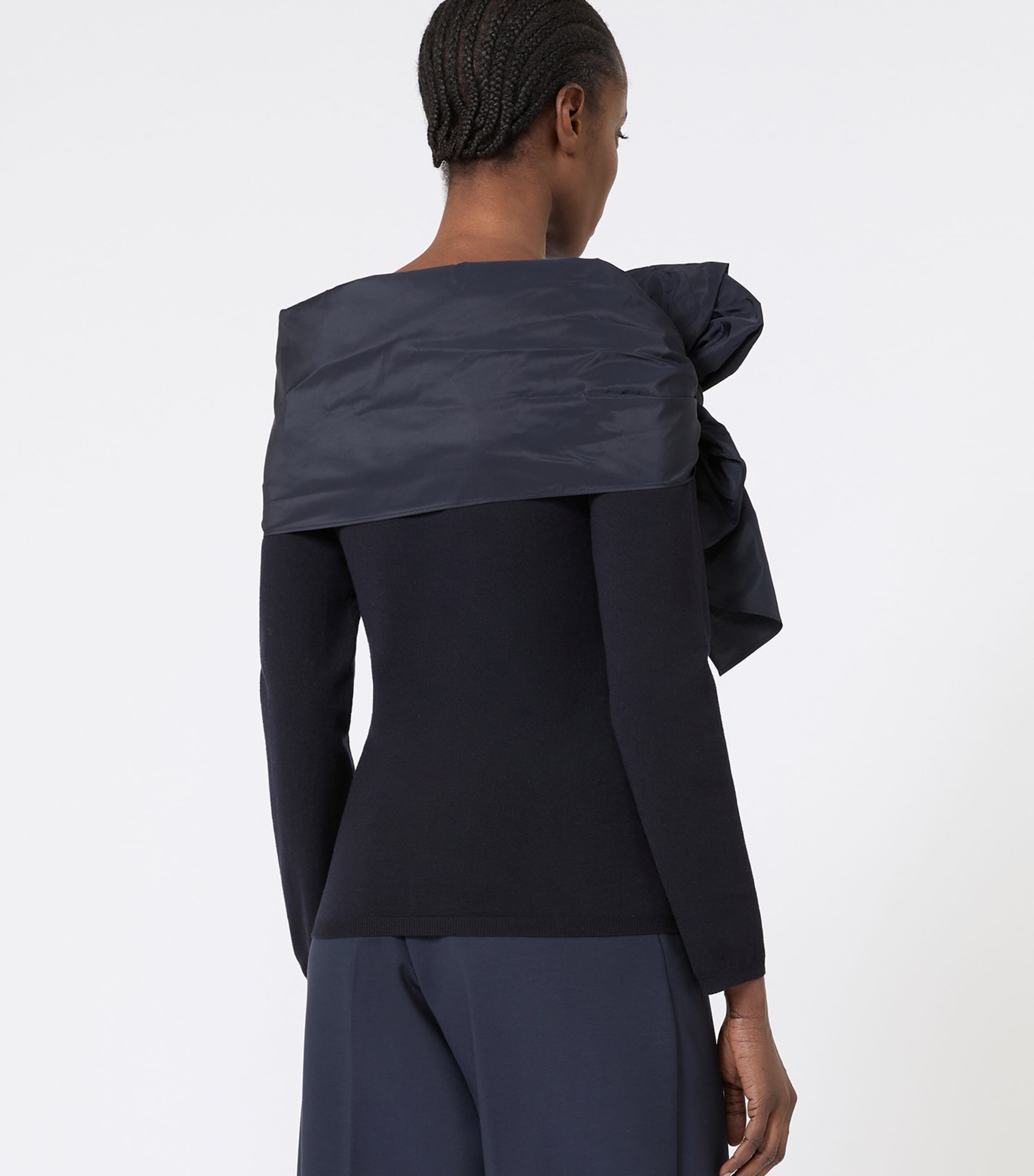 Wool-Blend Bow-Detail Top ULTRAMARINE Image 3