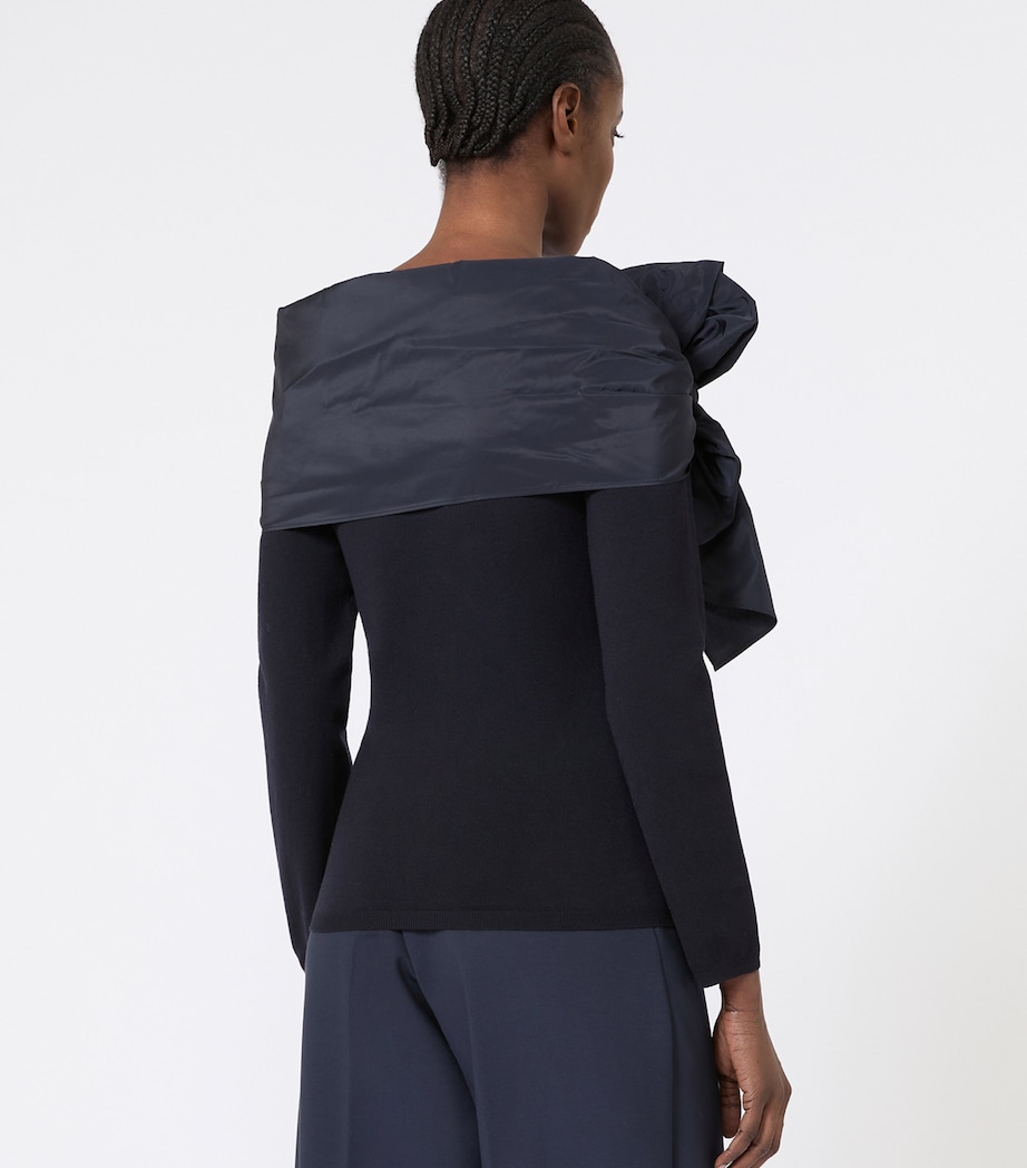 Wool-Blend Bow-Detail Top ULTRAMARINE Image 3