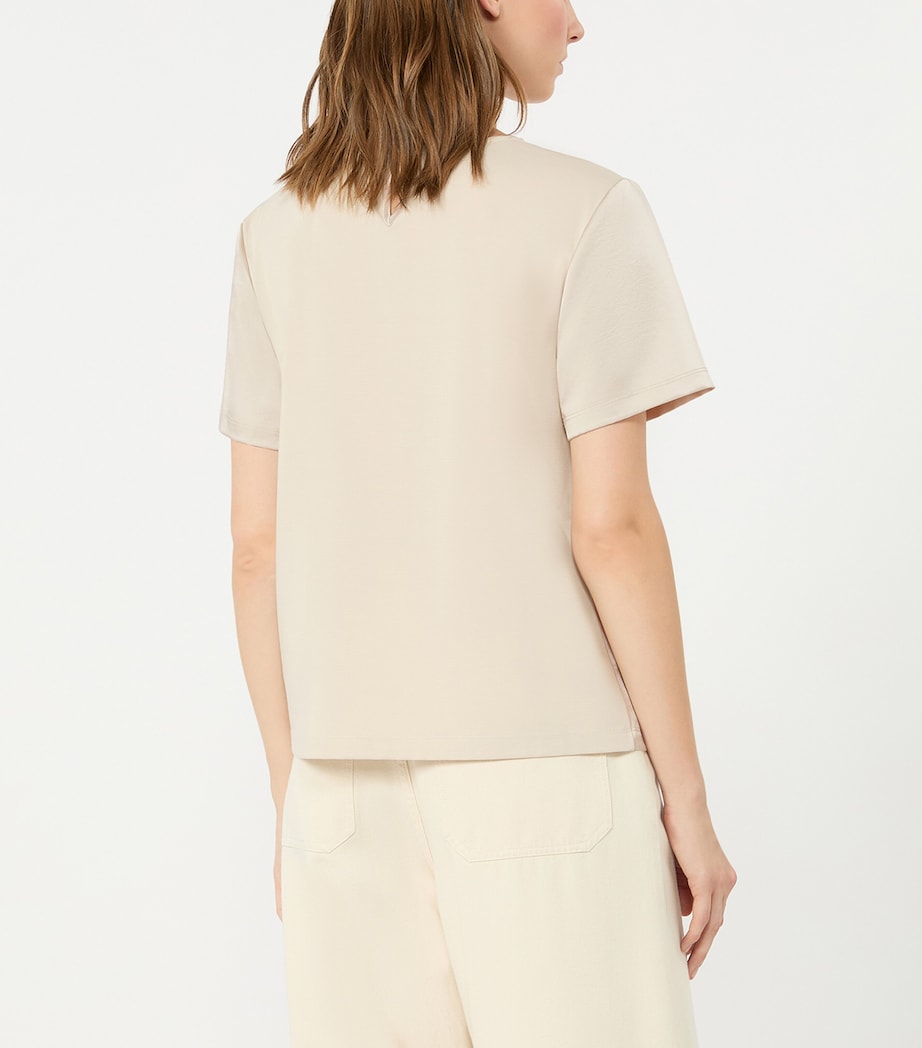 Weekend Max Mara Womens Satin Short-Sleeve Blouse Ivory Image 3