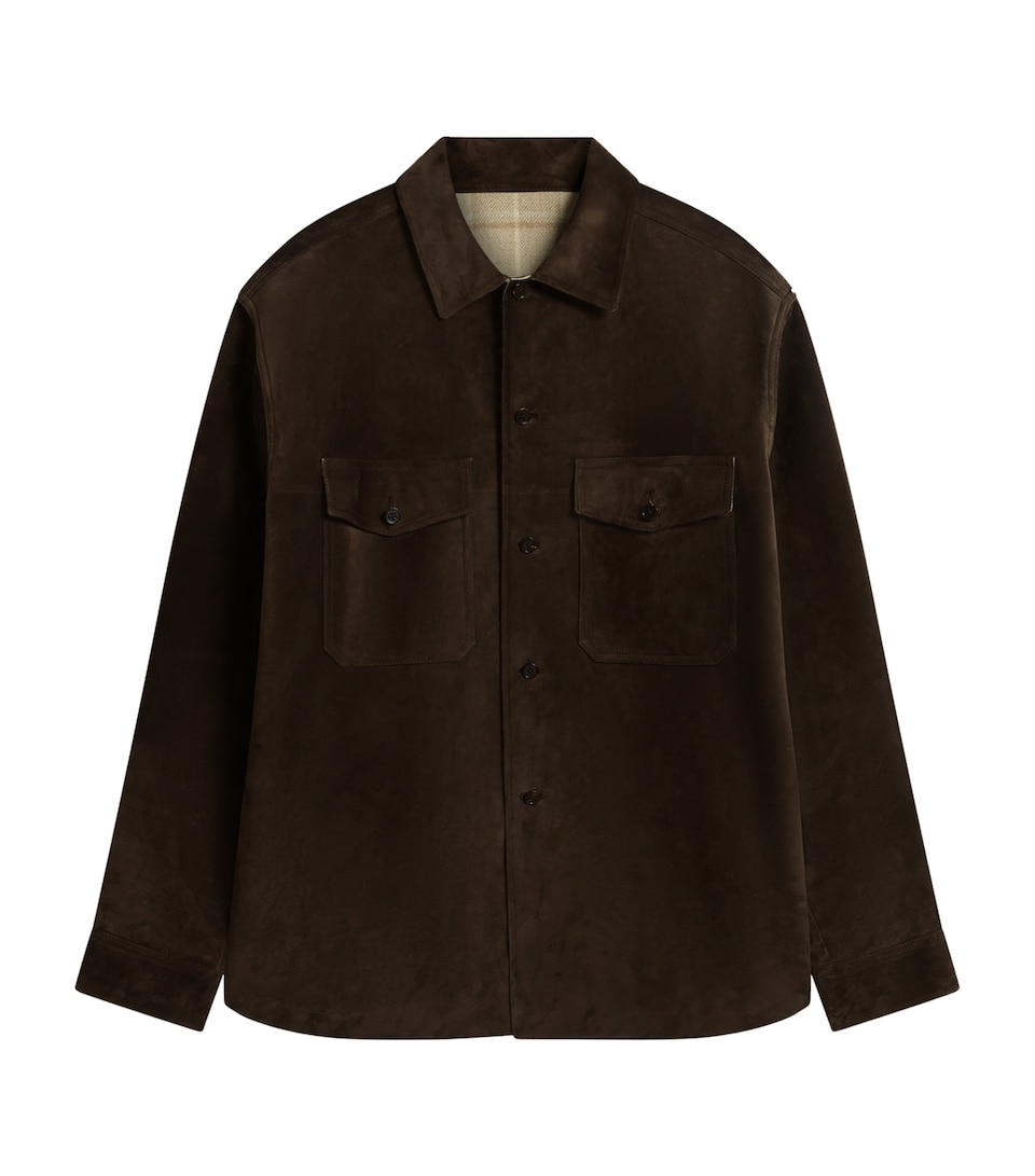 Suede Cashmere-Lined Overshirt
