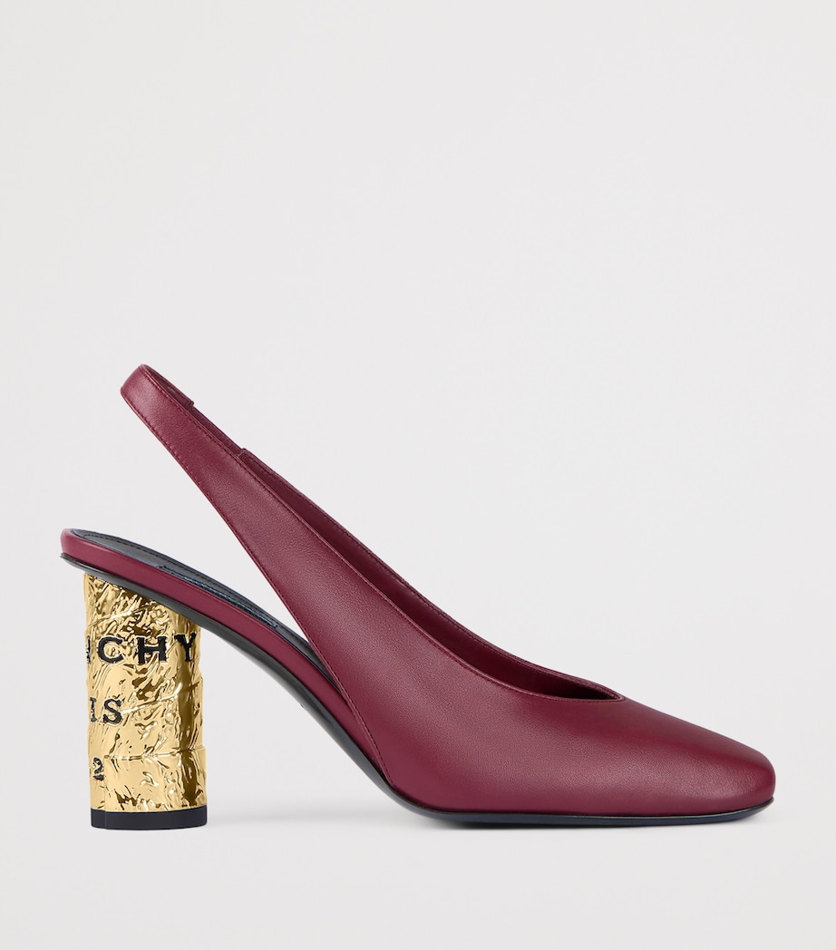 Leather Slingback Heels 85 BURGUNDY Image 1