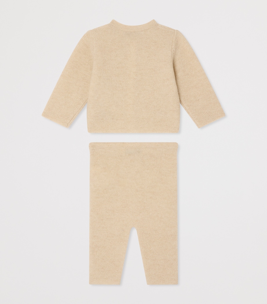 Bonpoint Cashmere Cardigan and Trousers Set (1-18 Months) Beige Image 2