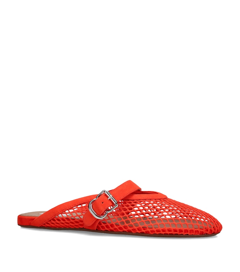 Alaïa Suede Fishnet Mules Orange Image 3