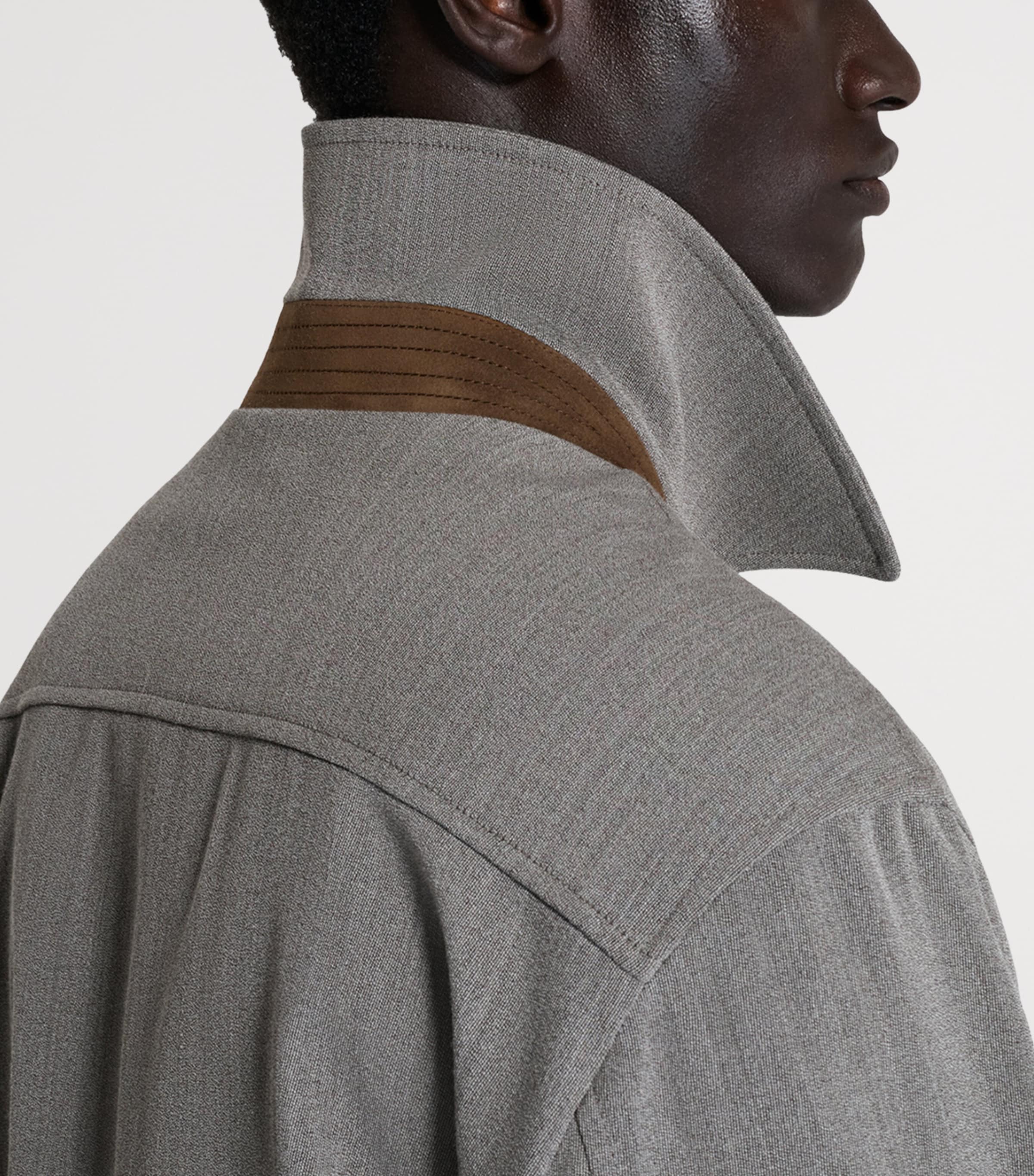 Wool Super 120s Bomber Jacket 256DRAB Image 5