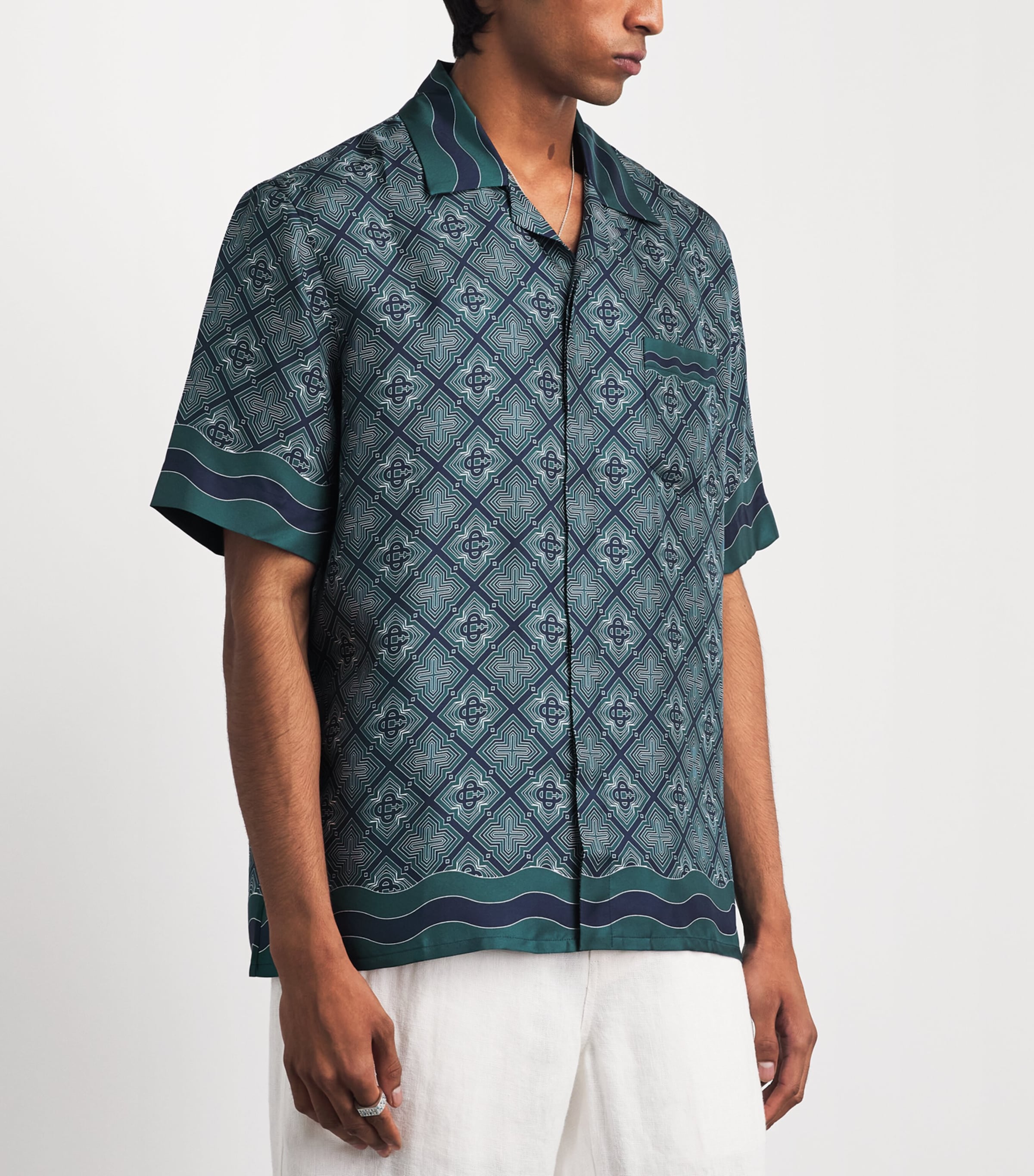Casablanca Mens Silk Radiating Monogram Shirt Radiating Monogram Image 4
