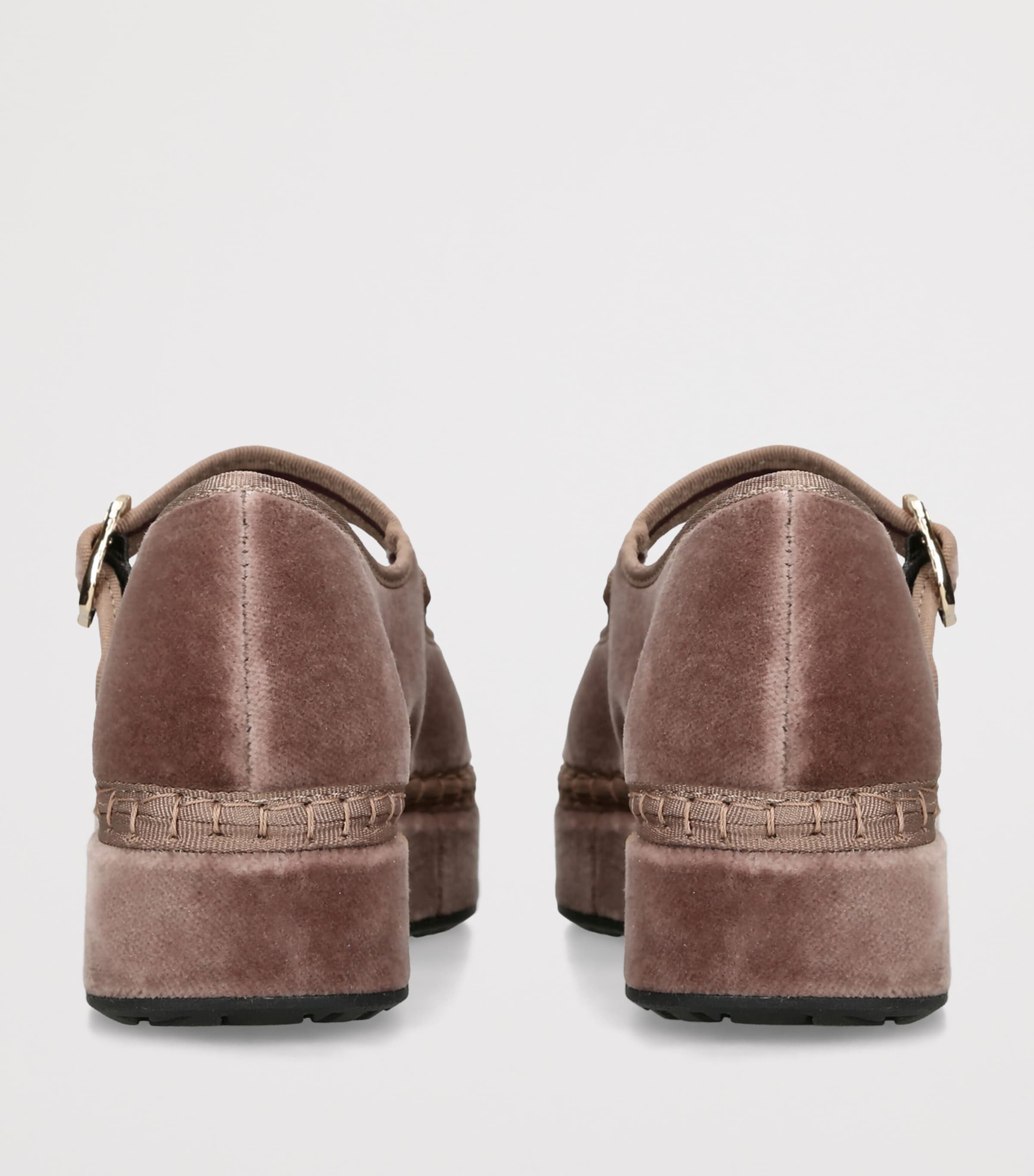Flabelus Velvet Double Alcmena Mary Janes Brown Image 2