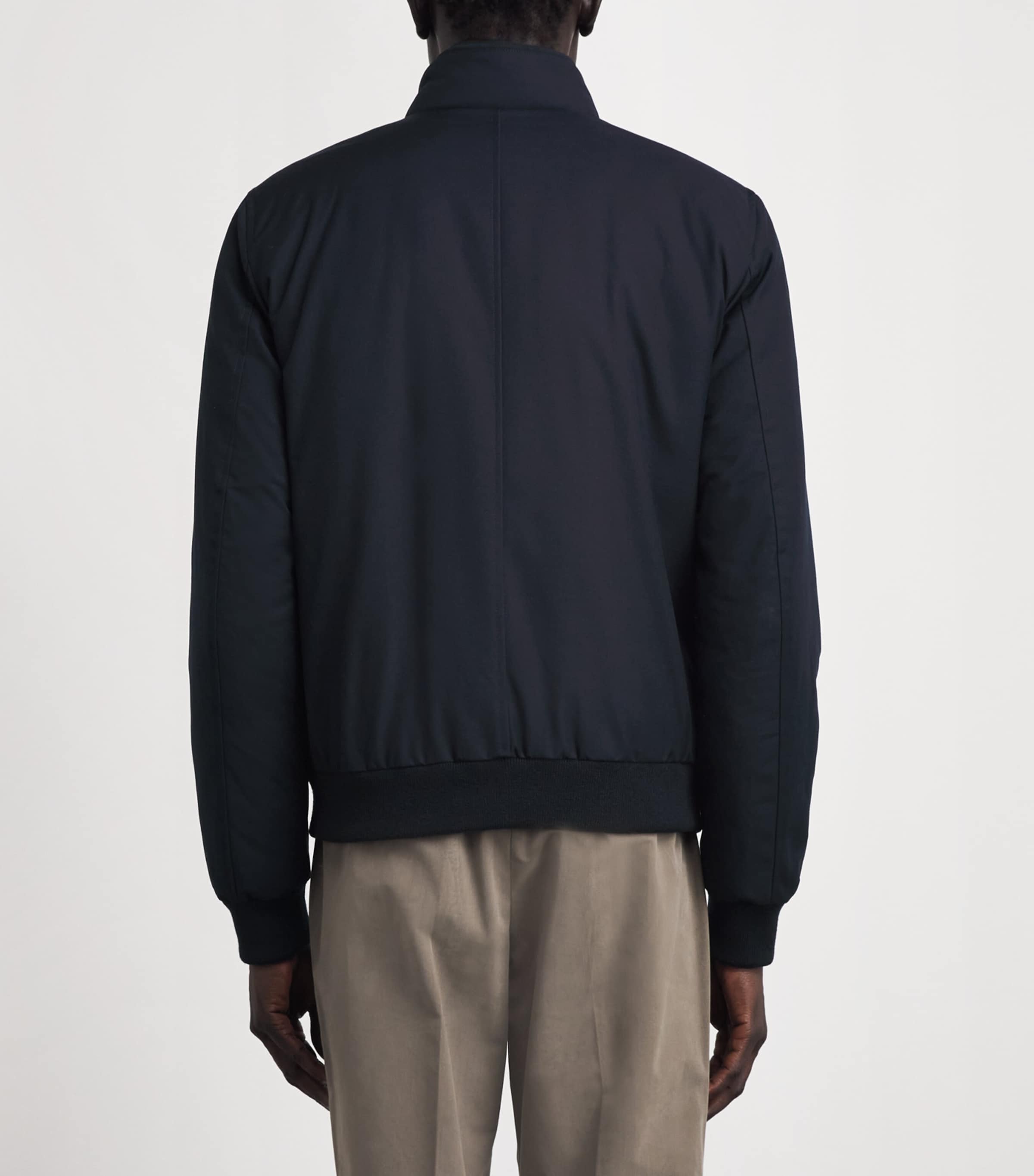 Moorer Mens Waterproof Janos-Pum Bomber Jacket Dark Blu Image 5