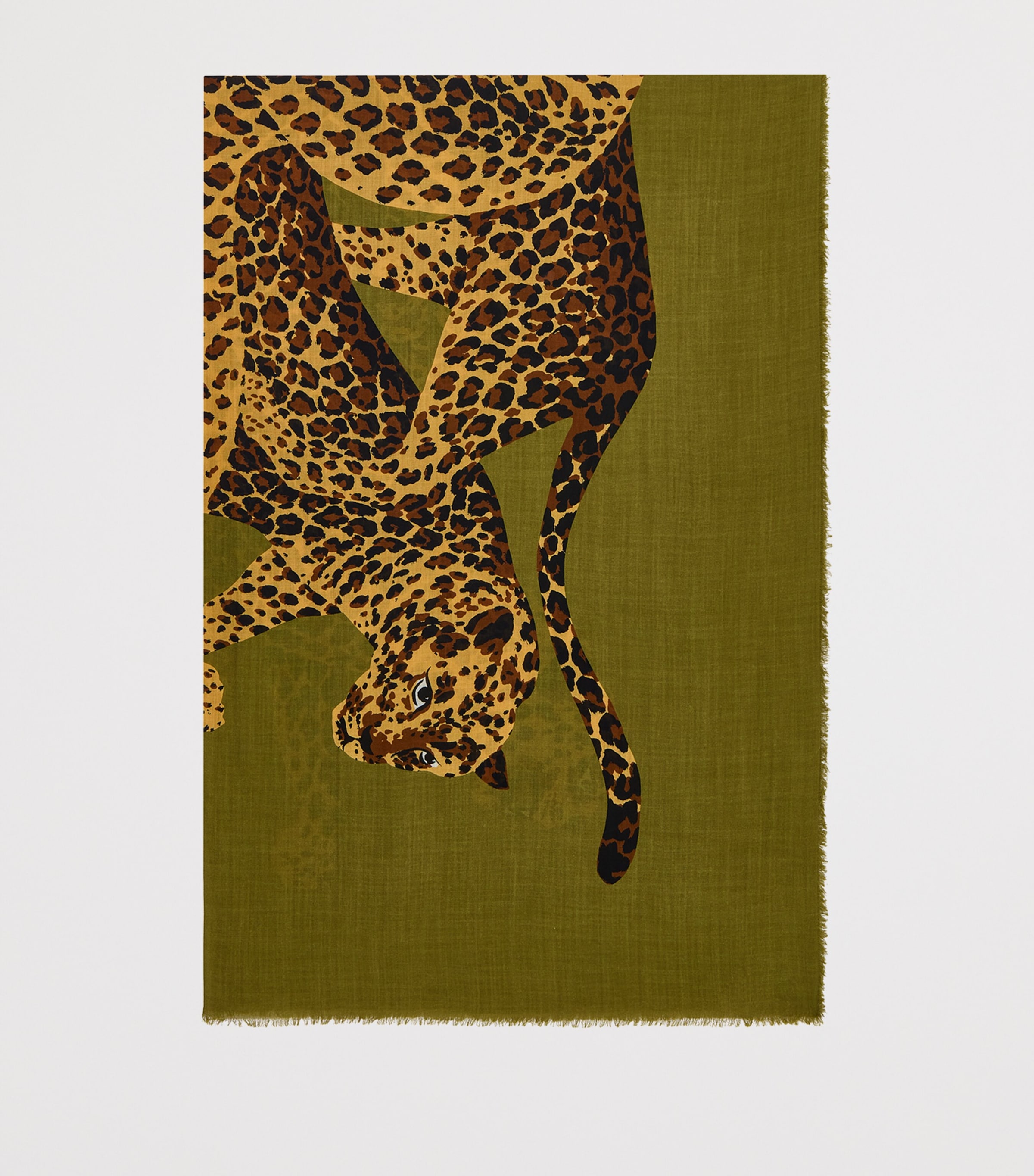 Saint Laurent Wool Leopard Scarf Image 2