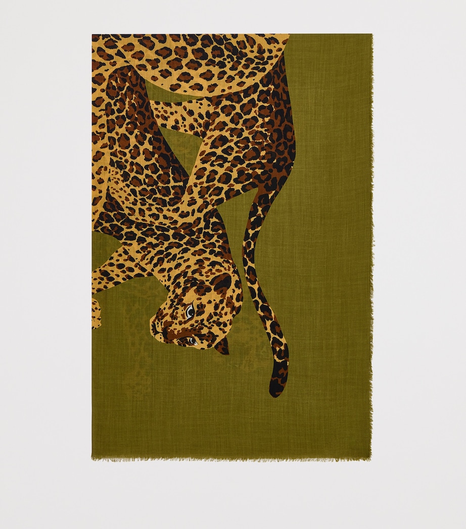 Saint Laurent Wool Leopard Scarf Image 2