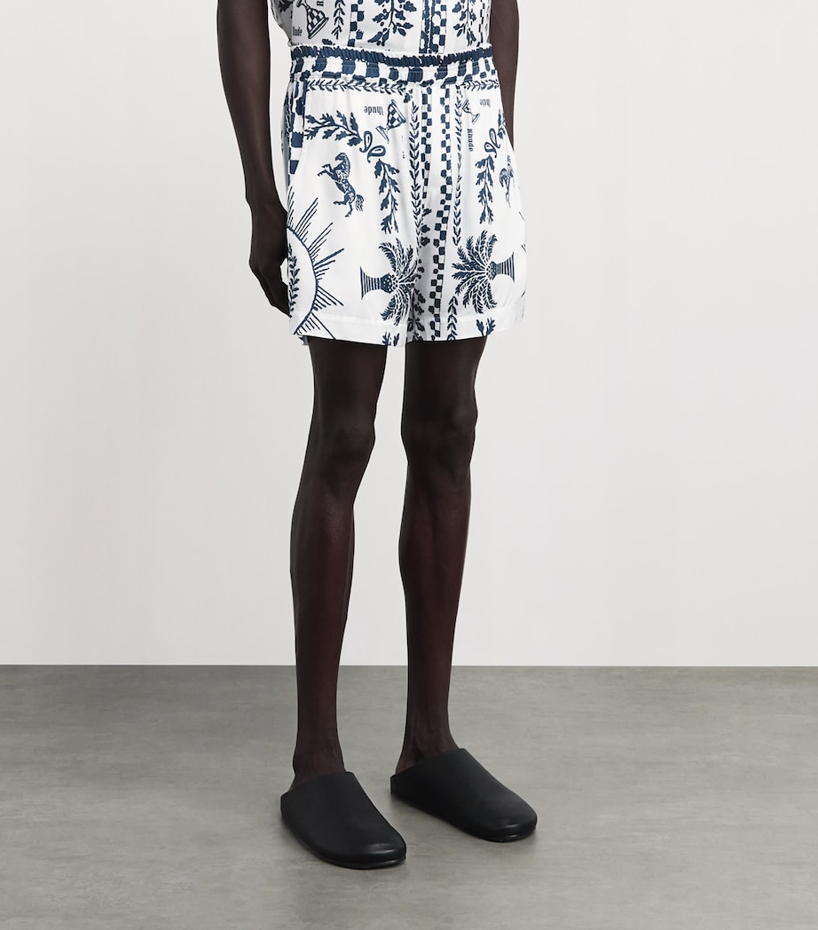 Rhude Mens Regista Tile Shorts White / Image 4