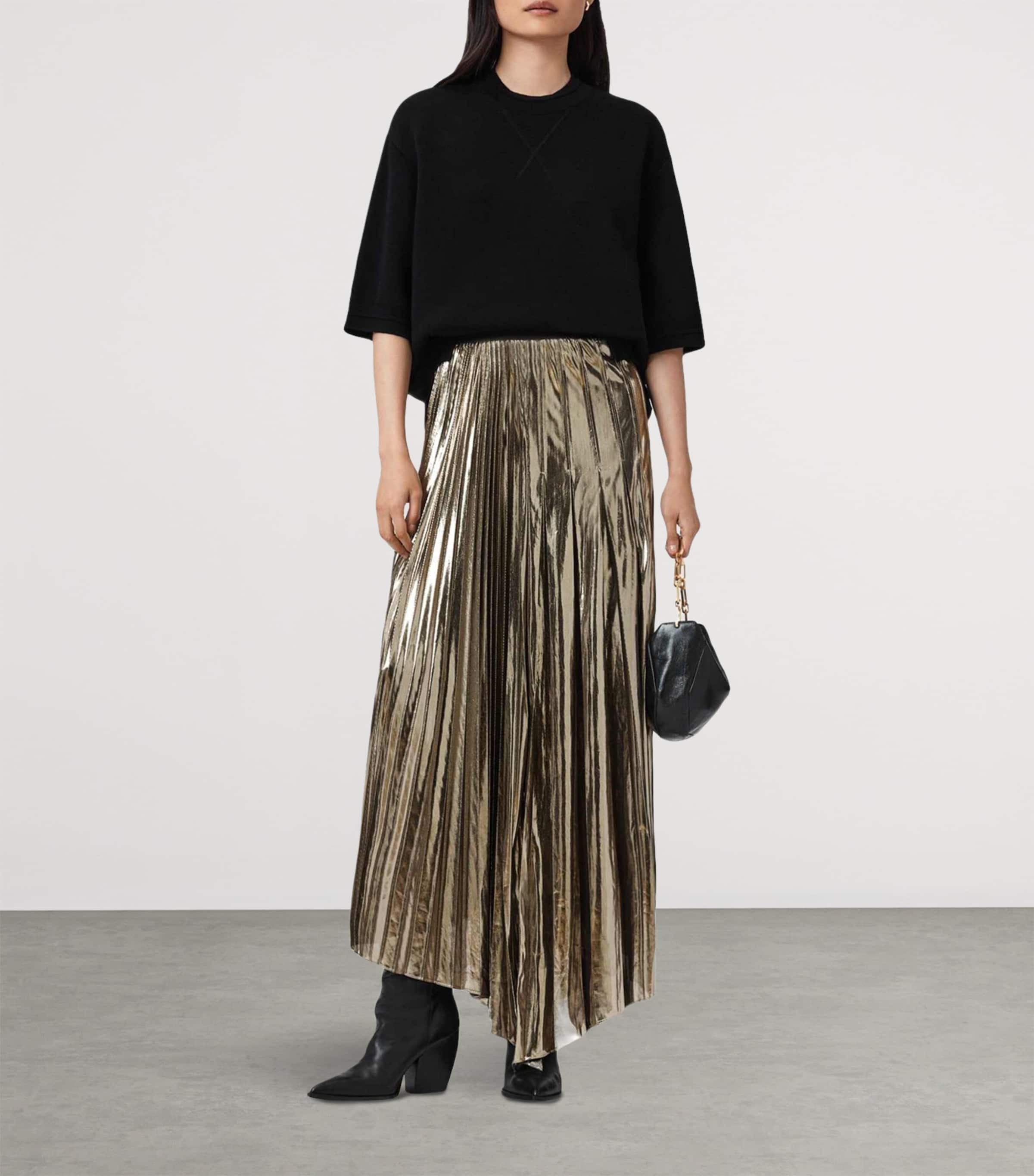 Pleated Jax Maxi Skirt BRONZE GOLD Image 3