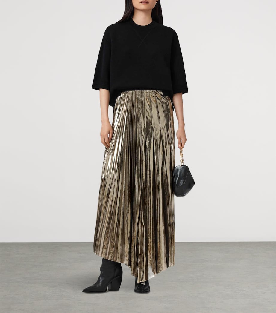 Pleated Jax Maxi Skirt BRONZE GOLD Image 3