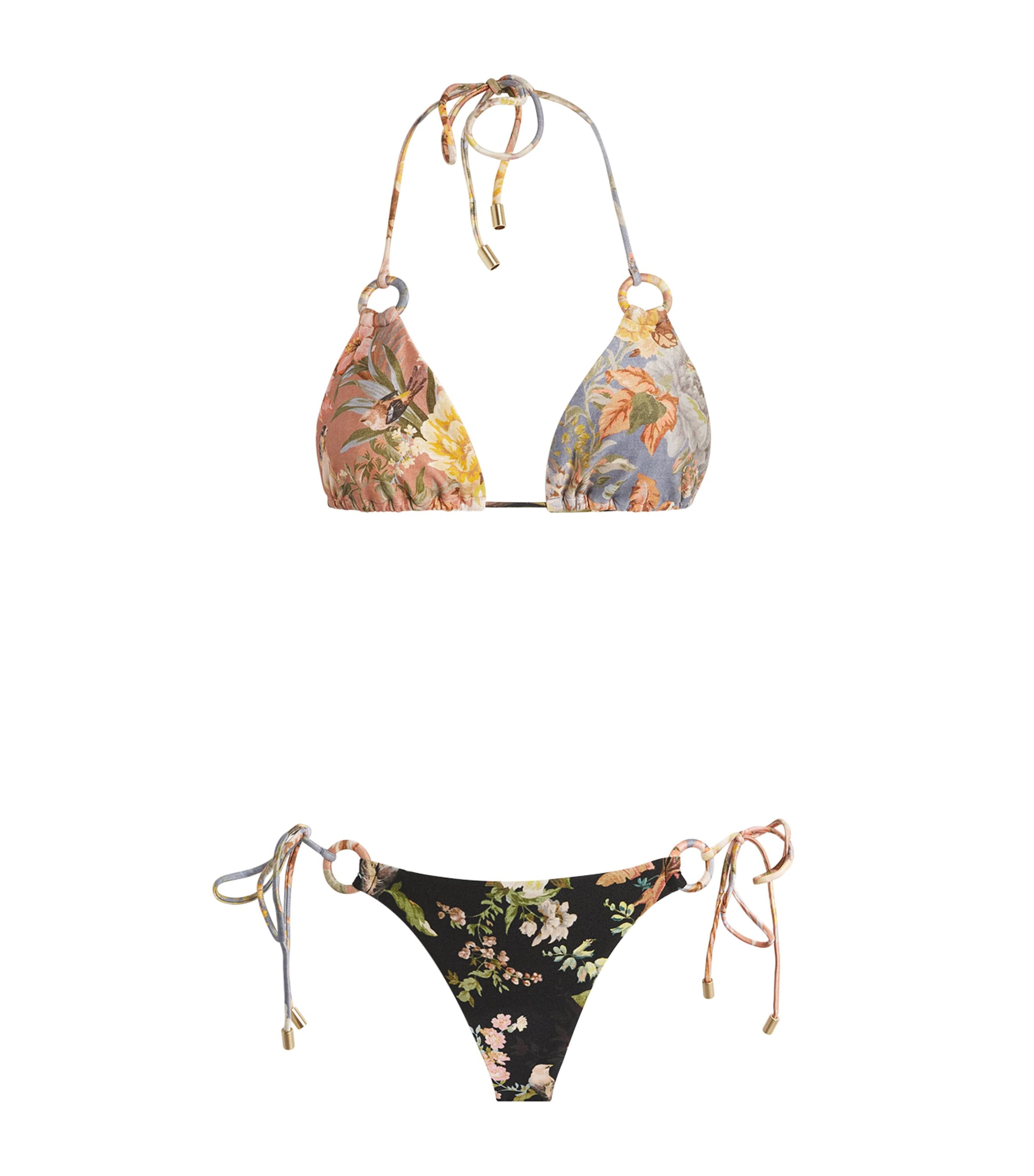 Zimmermann Floral Print Tallow Bikini In Multi