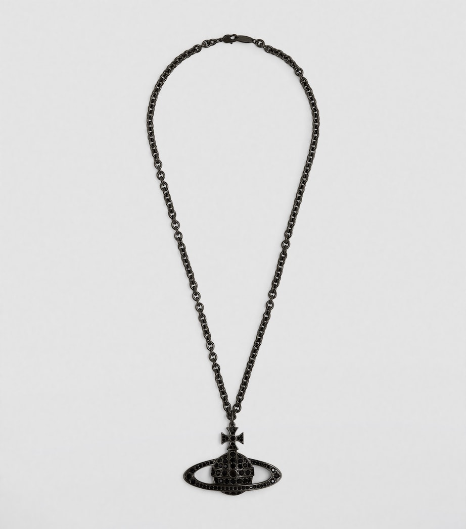 Vivienne Westwood Embellished Bas Relief Necklace Ruthenium Jet Image 2