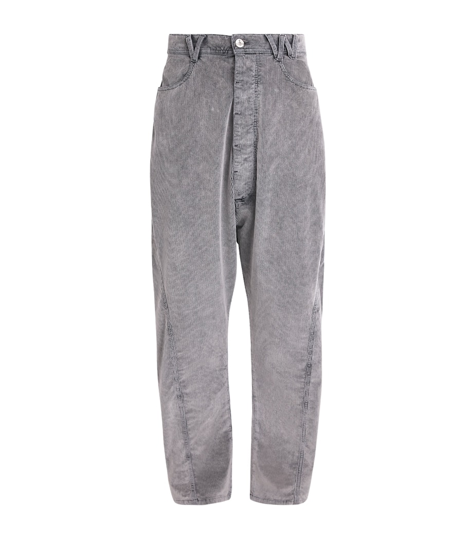 Vivienne Westwood Mens Corduroy Twisted Seam Straight Jeans Grey Image 1