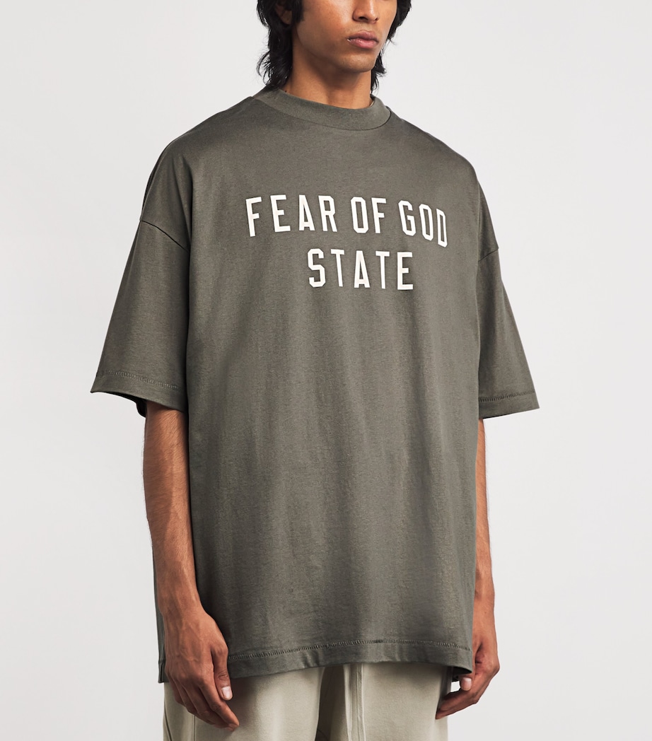 Cotton Logo Oversized T-Shirt MOSS Image 3