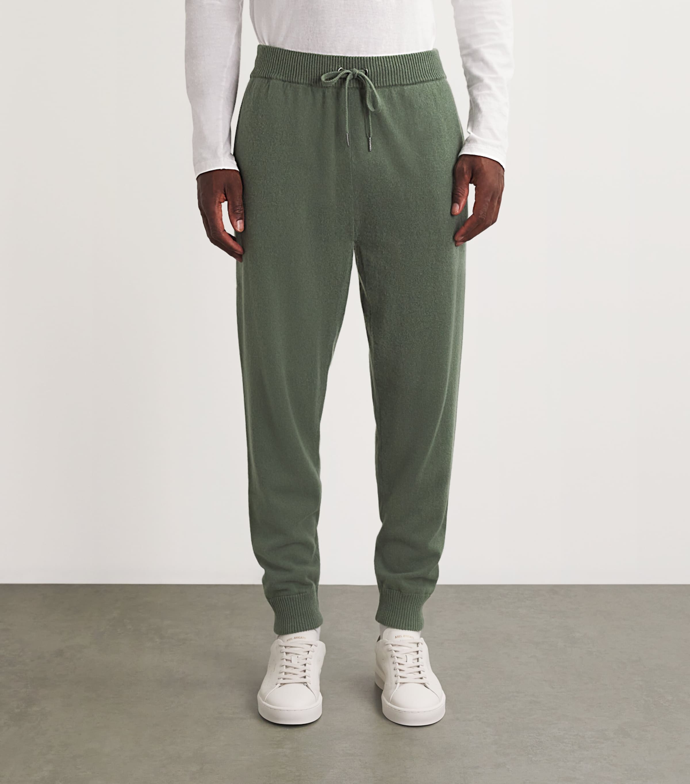 Derek Rose Mens Cashmere Finley Sweatpants Green Image 3