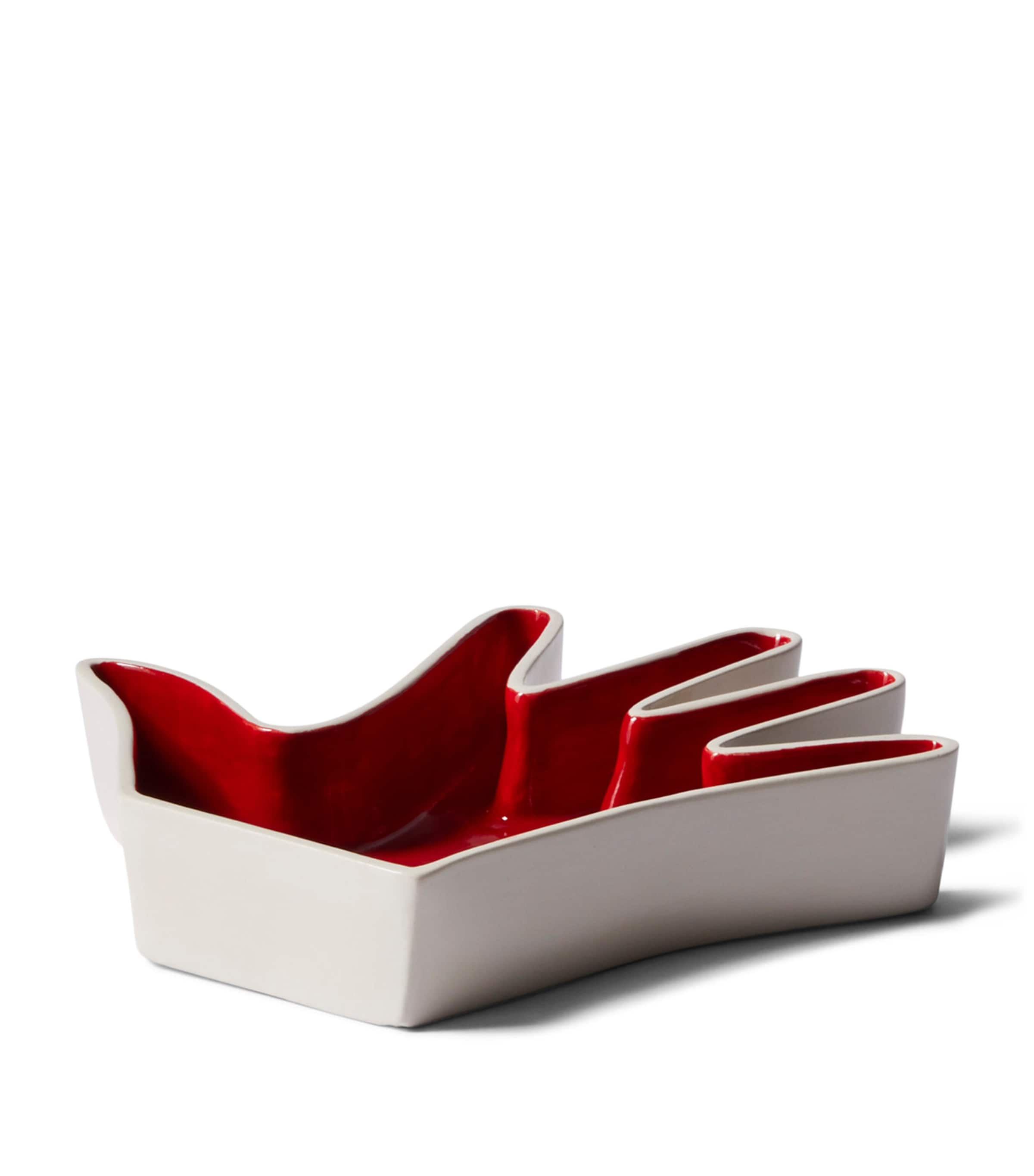 Ceramic Impronta Mano Trinket Tray RED Image 1