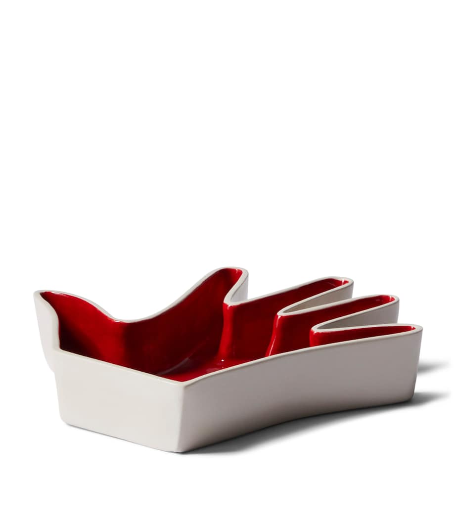 Ceramic Impronta Mano Trinket Tray RED Image 1