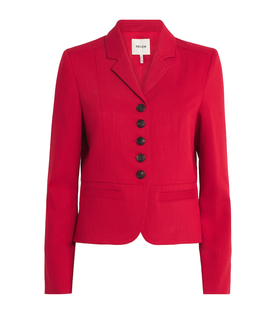 ME+EM Womens Cropped Utility Blazer Ruby Red Image 1
