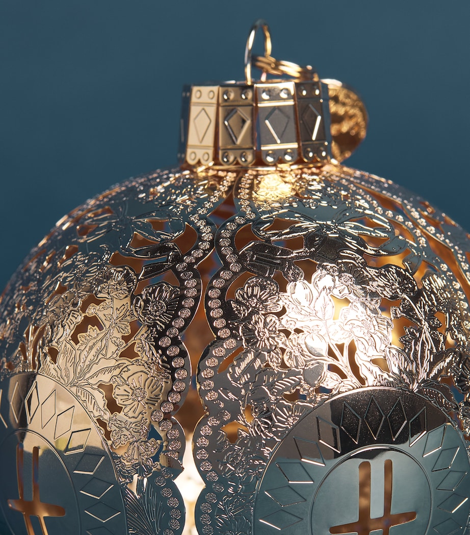Harrods Metal Toile Bauble Gold Image 2