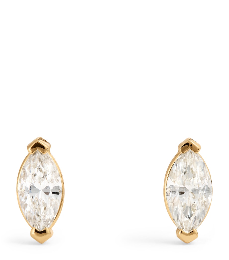 Yellow Gold and Diamond Stud Earrings YELLOW GOLD Image 1