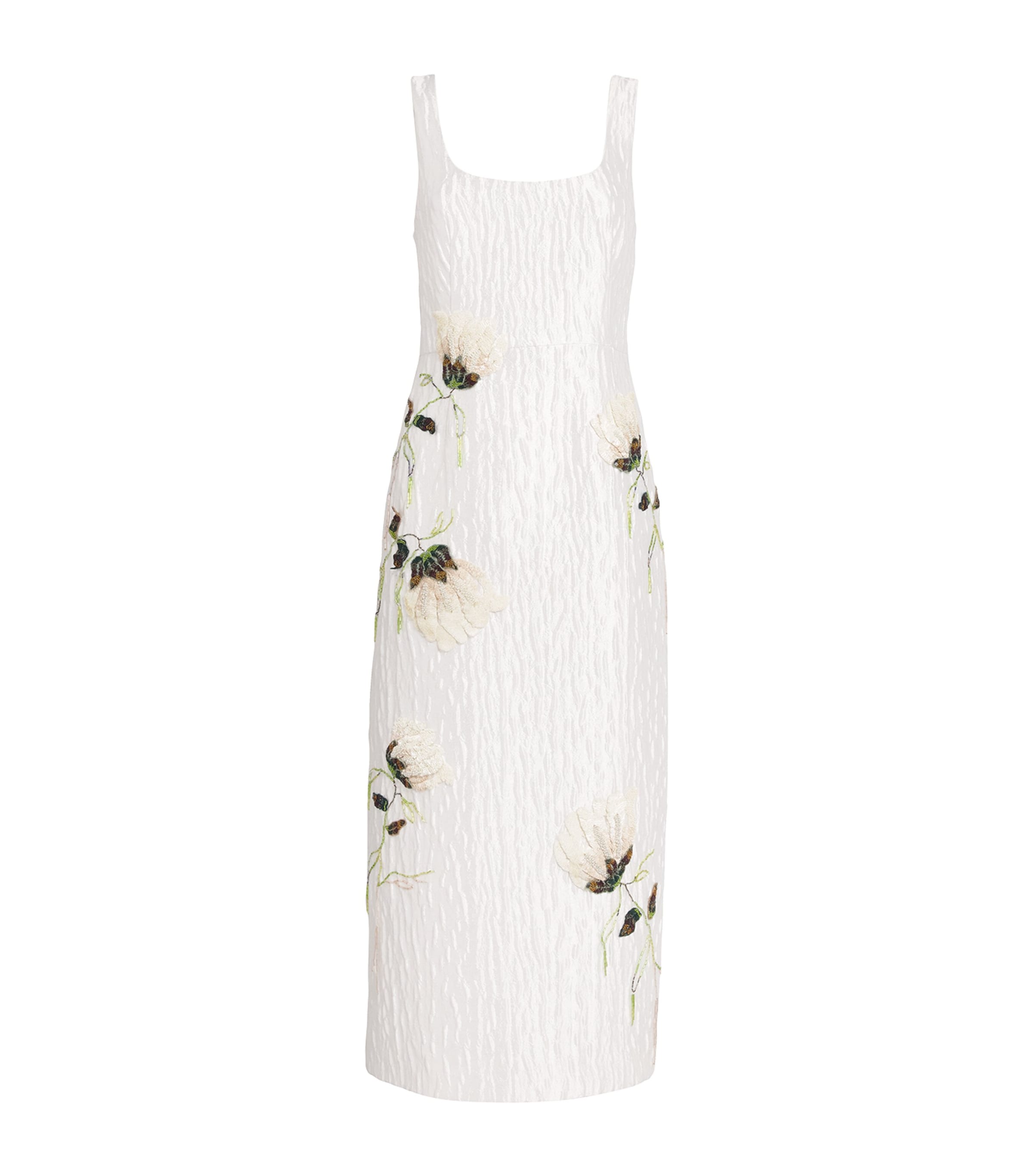 Floral Jacquard Lilibeth Midi Dress WHITE Image 1