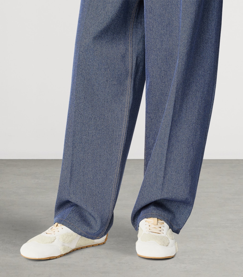 Shearling-Suede Orbit Flash Sneakers 9732 Image 2