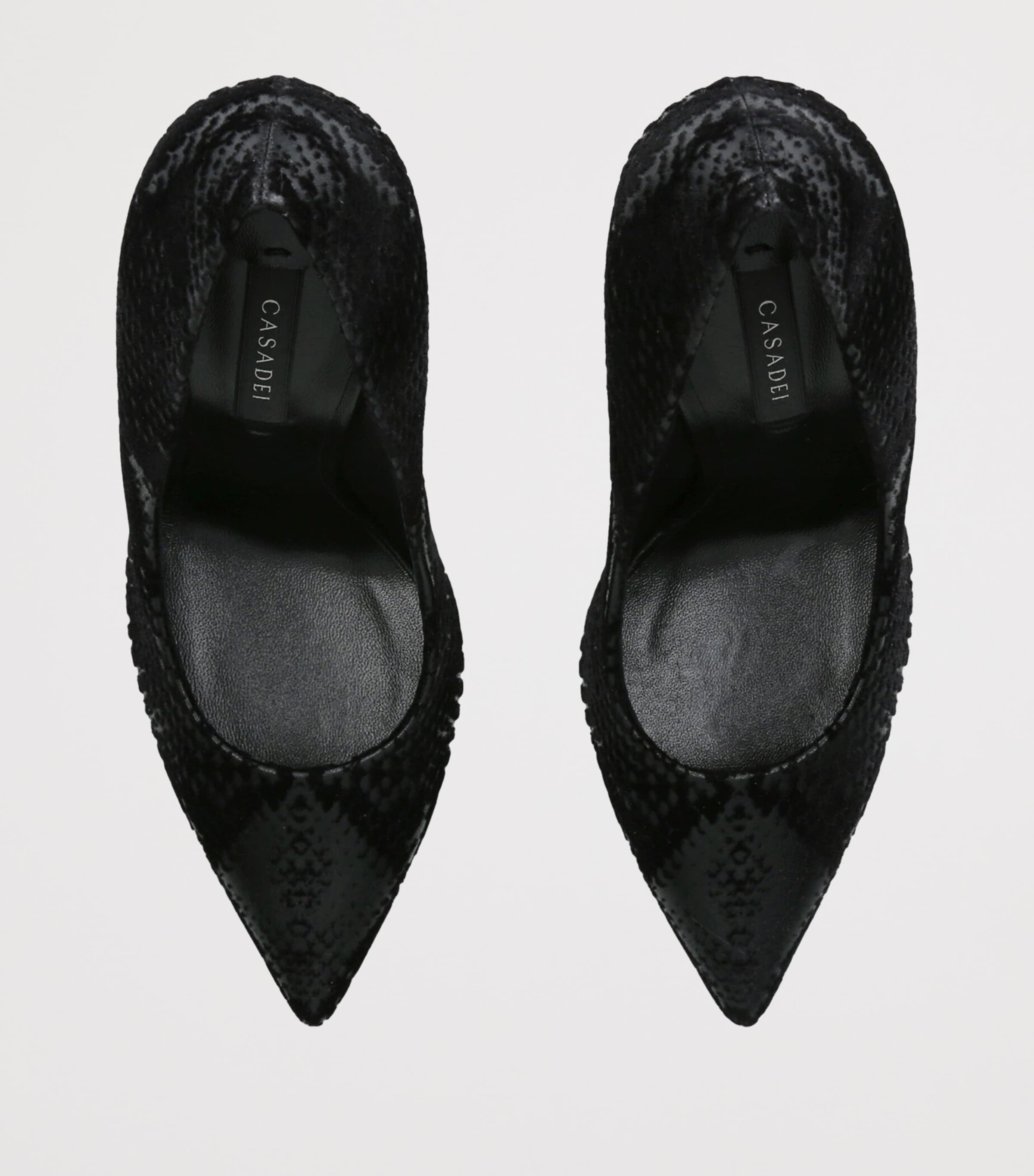 Casadei Snake-Effect Blade Kitana Heels 120 Black Image 3