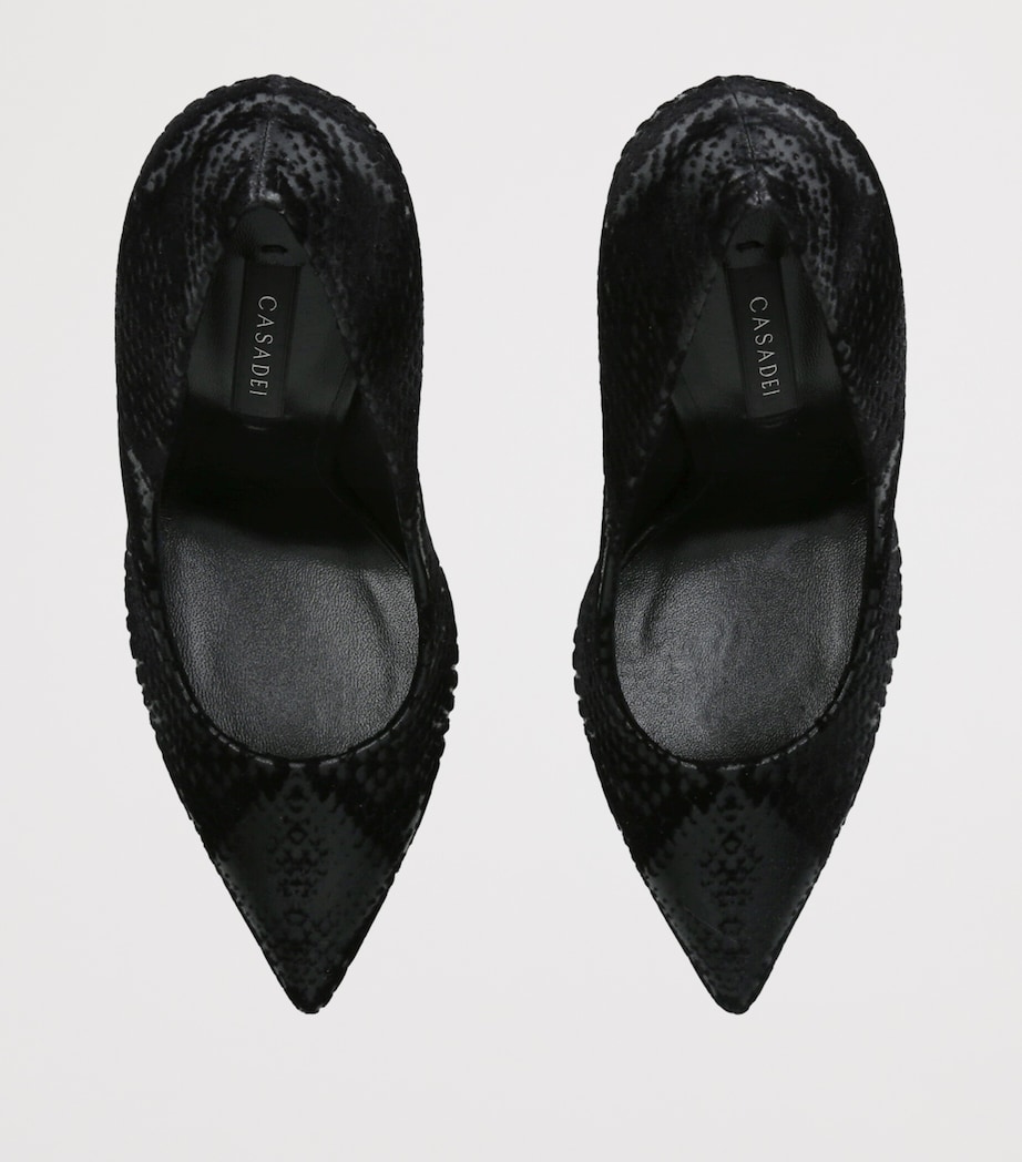 Casadei Snake-Effect Blade Kitana Heels 120 Black Image 3