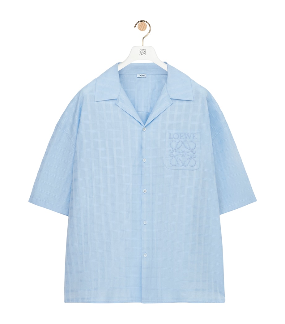 Cotton-Blend Jacquard Anagram Shirt LIGHT BLUE Image 1