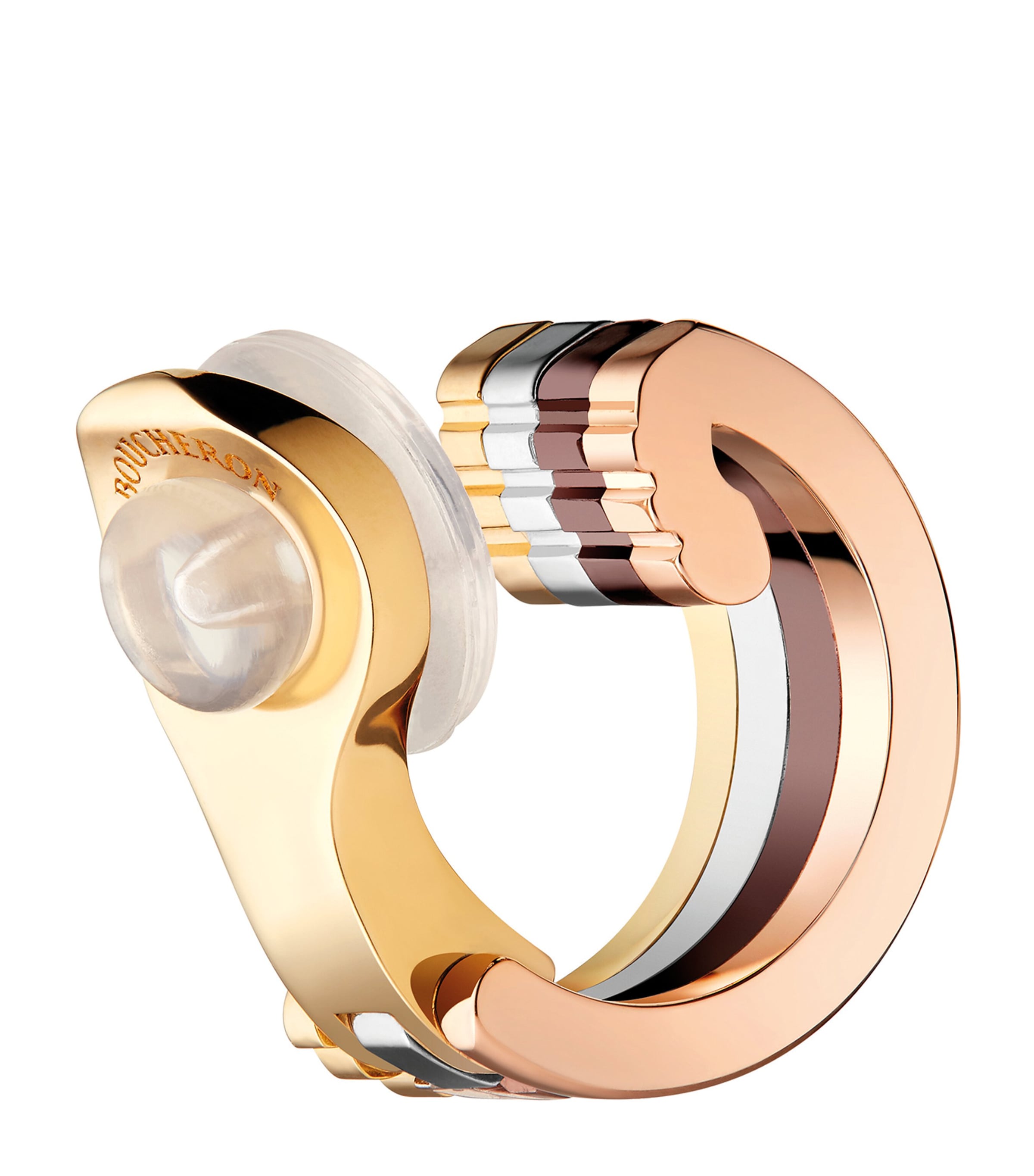 Small Mixed Gold and Diamond Quatre Classique Single Ear Clip MULTI Image 3