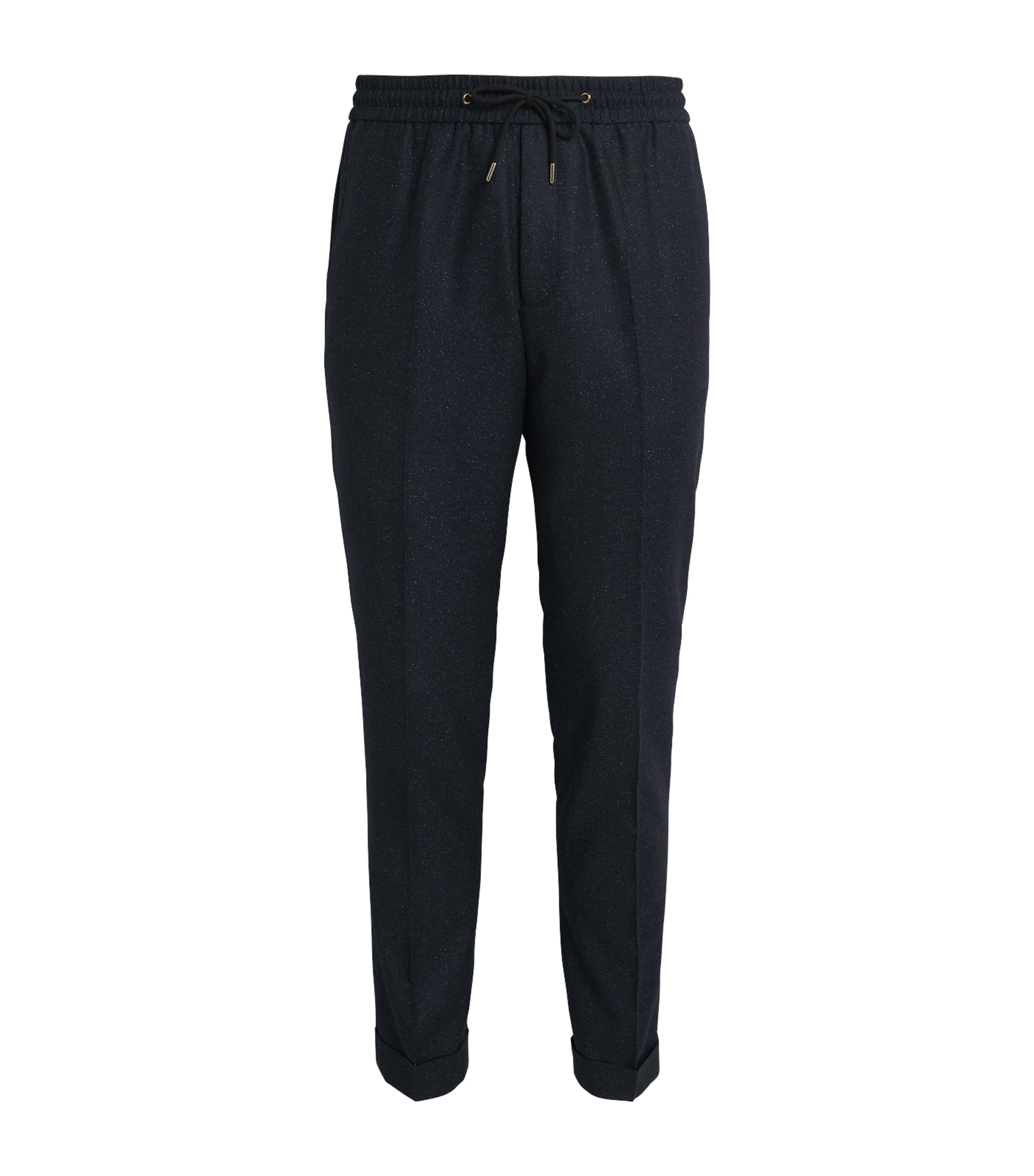 Paul Smith Navy Cashmere-wool Blend Pants In Black