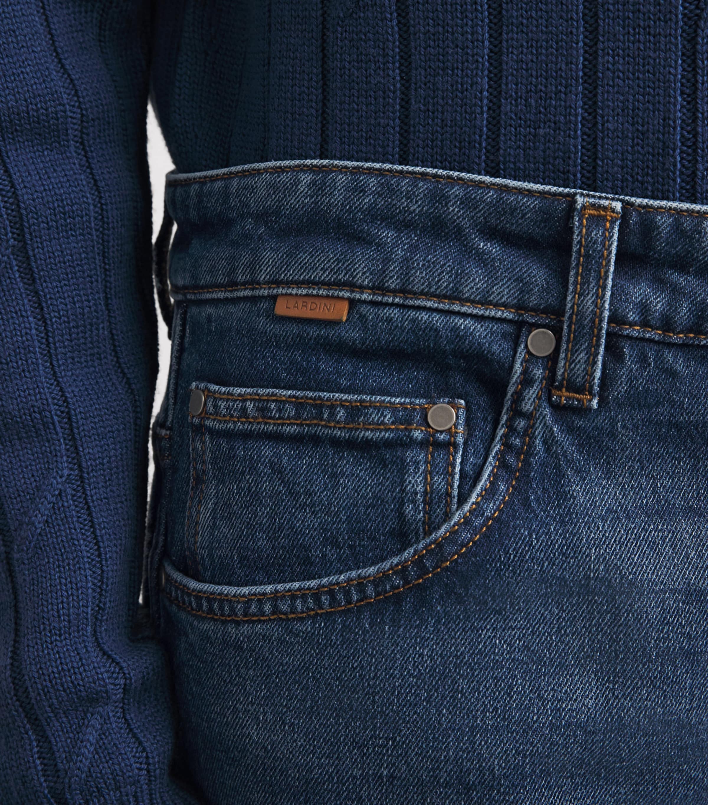 Lardini Mens Straight Jeans Denim Image 3