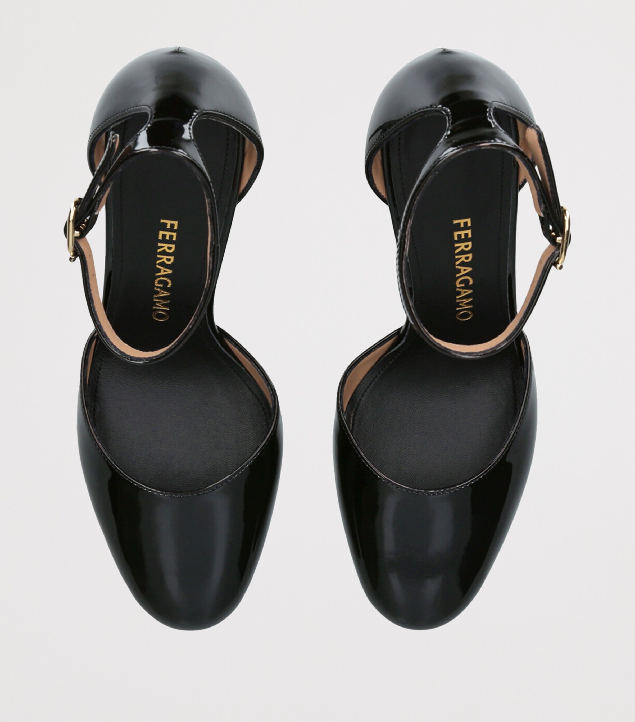 Salvatore Ferragamo Patent Leather Maily Pumps 95 Black Image 4