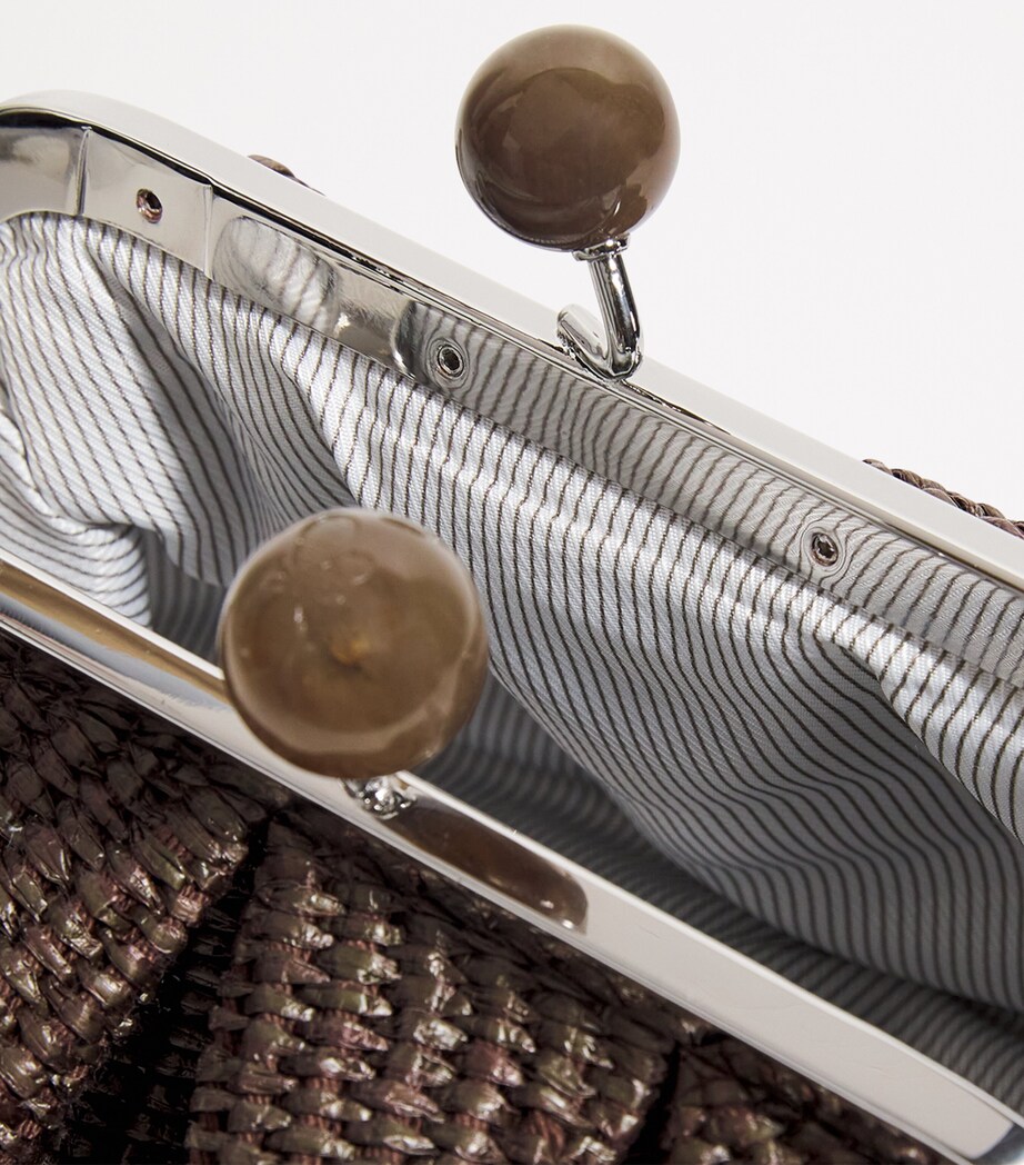 Small Raffia-Effect Pasticcino Bag DARK BOWN Image 4