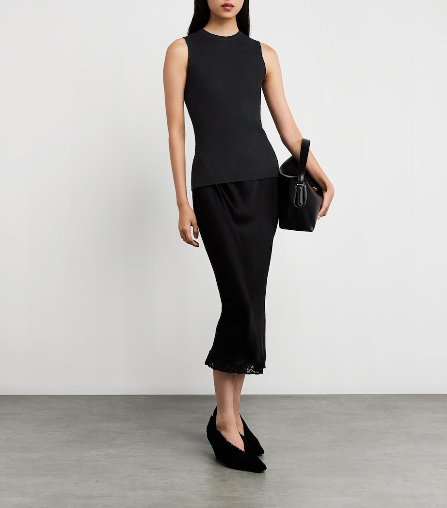 Superfine Cashmere Tank Top SA7146 BLACK Image 2