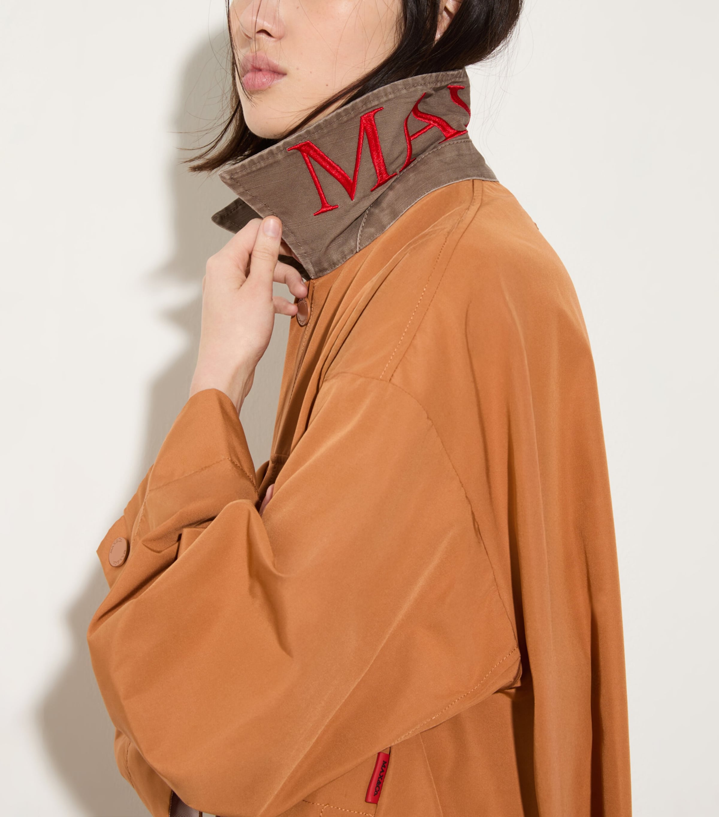 MAX&Co. Womens Relaxed Fit Raincoat Terra Cotta Image 6