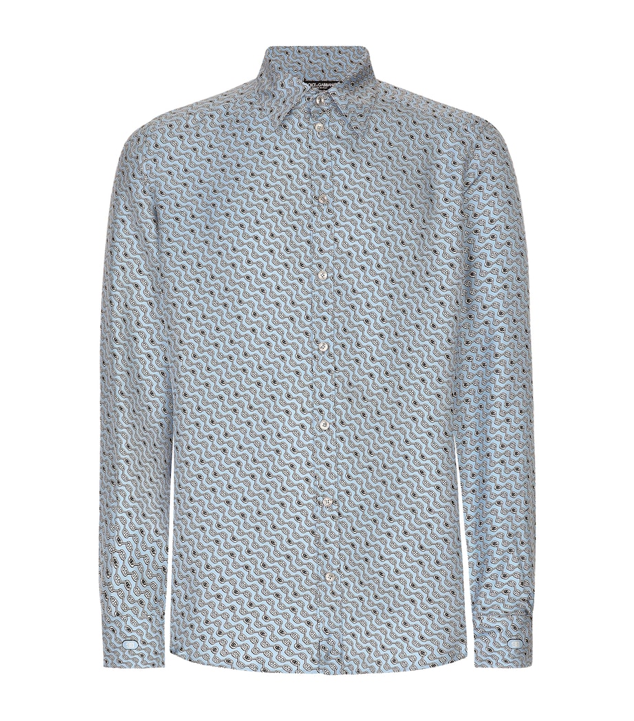 Silk Chain Print Shirt HC5FY- F.AZZURR Image 1