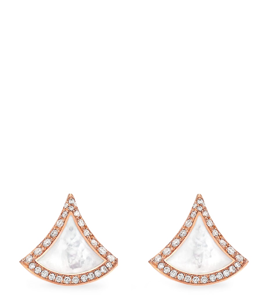 Bvlgari Rose Gold, Diamond and Mother-of-Pearl Divas' Dream Stud Earrings Pink Gold Image 1