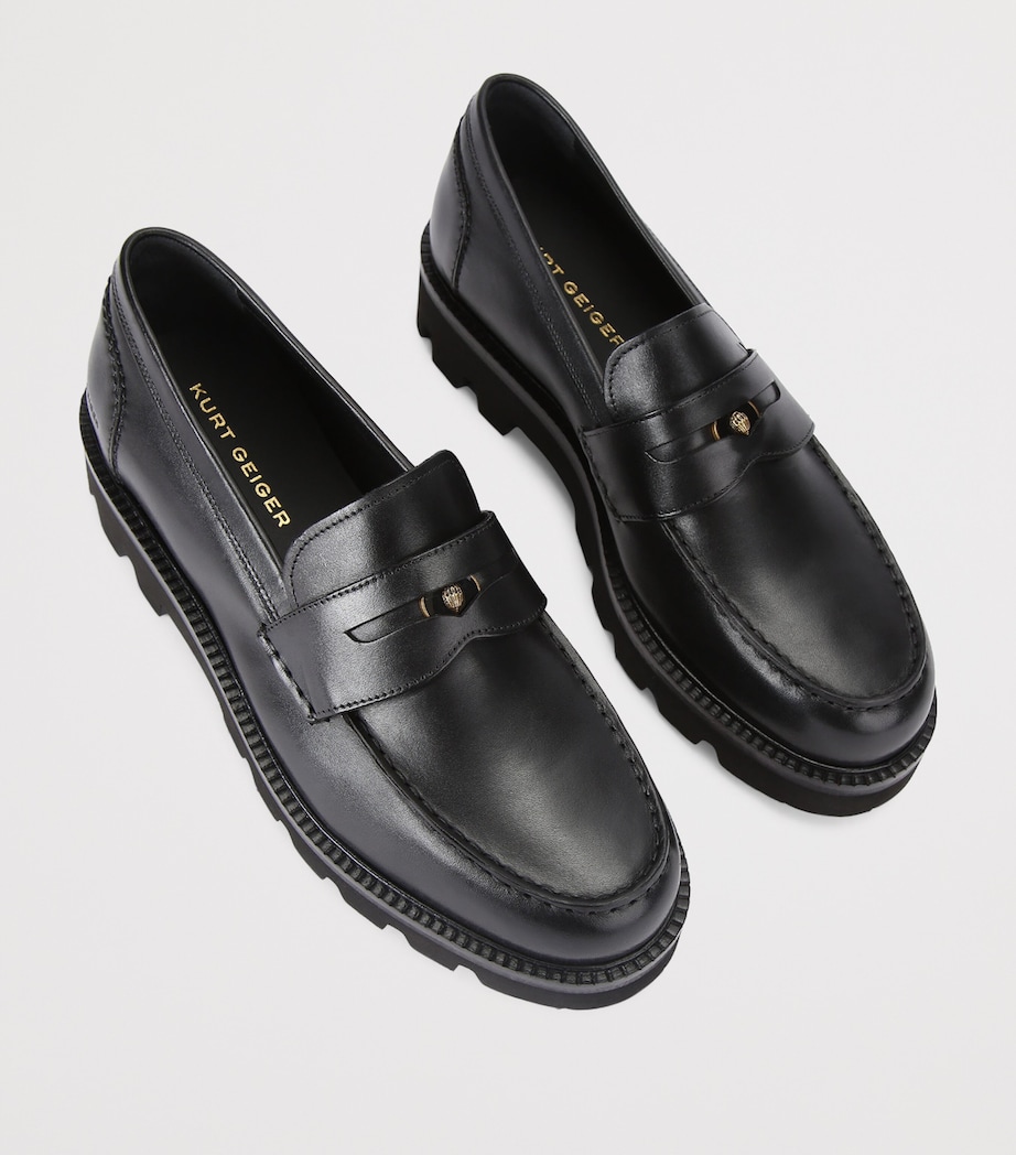 Leather Brompton Penny Loafer BLACK Image 4