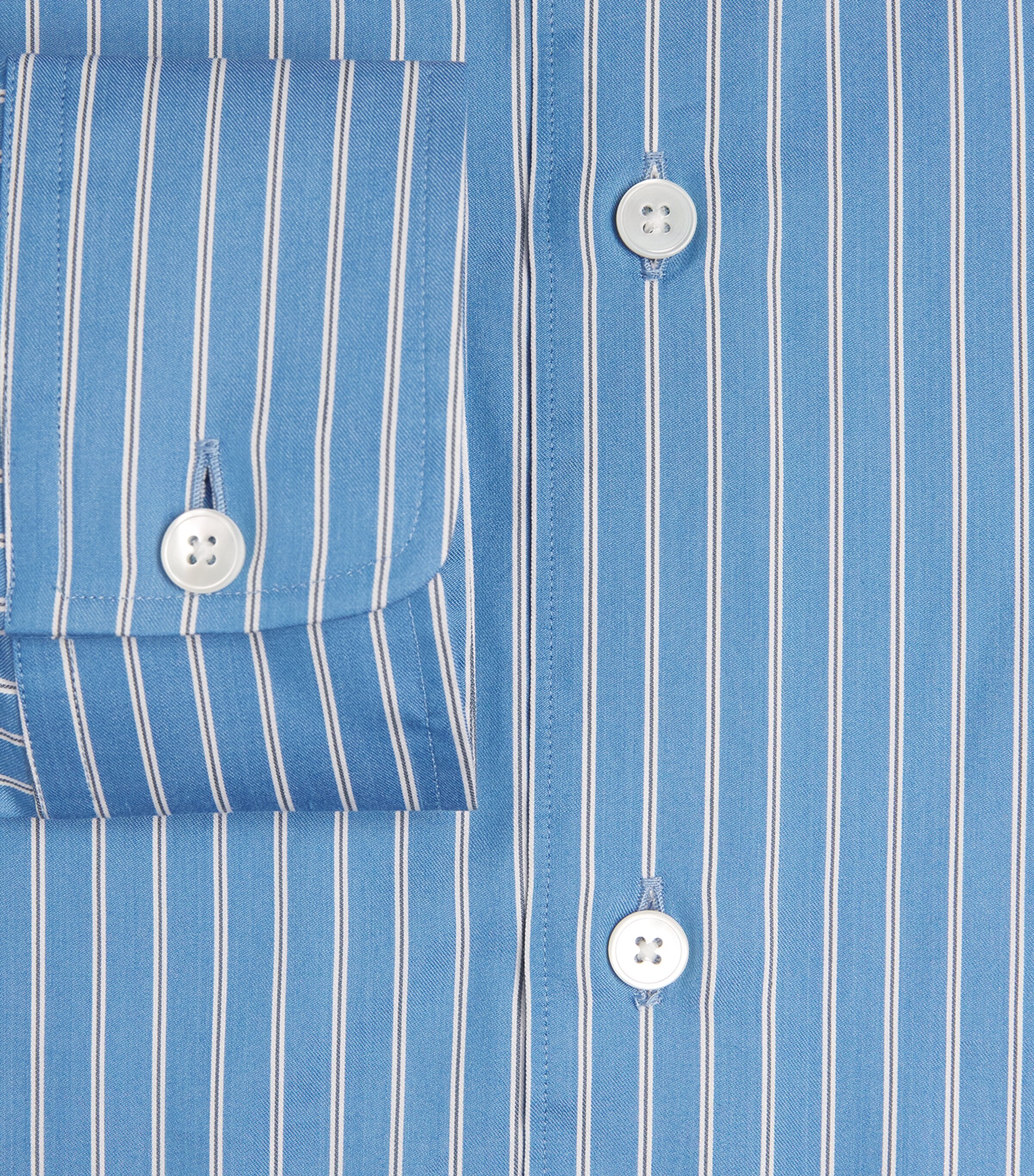 Auralee Blue Cotton-Silk Stripe Shirt | Harrods US