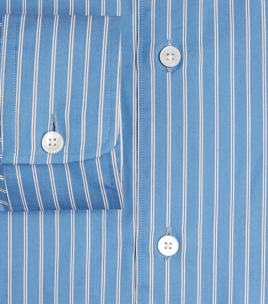 Cotton-Silk Stripe Shirt BLUE STRIPE Image 5