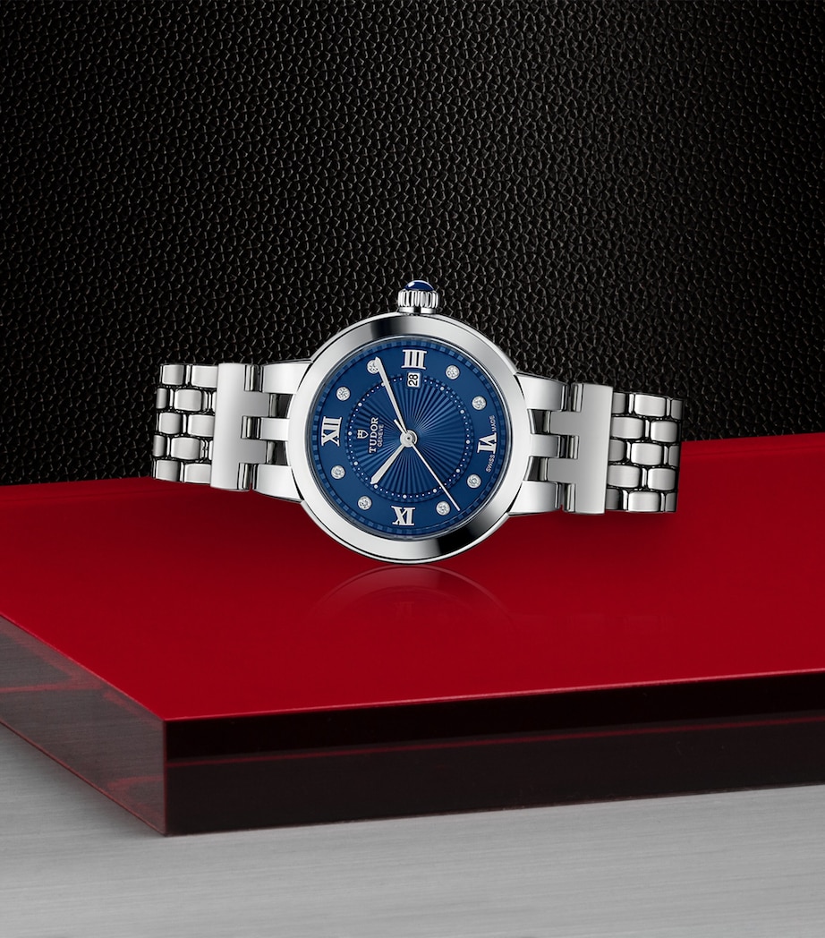 TUDOR Stainless Steel and Diamond Clair de Rose Watch 30mm Blue Image 3