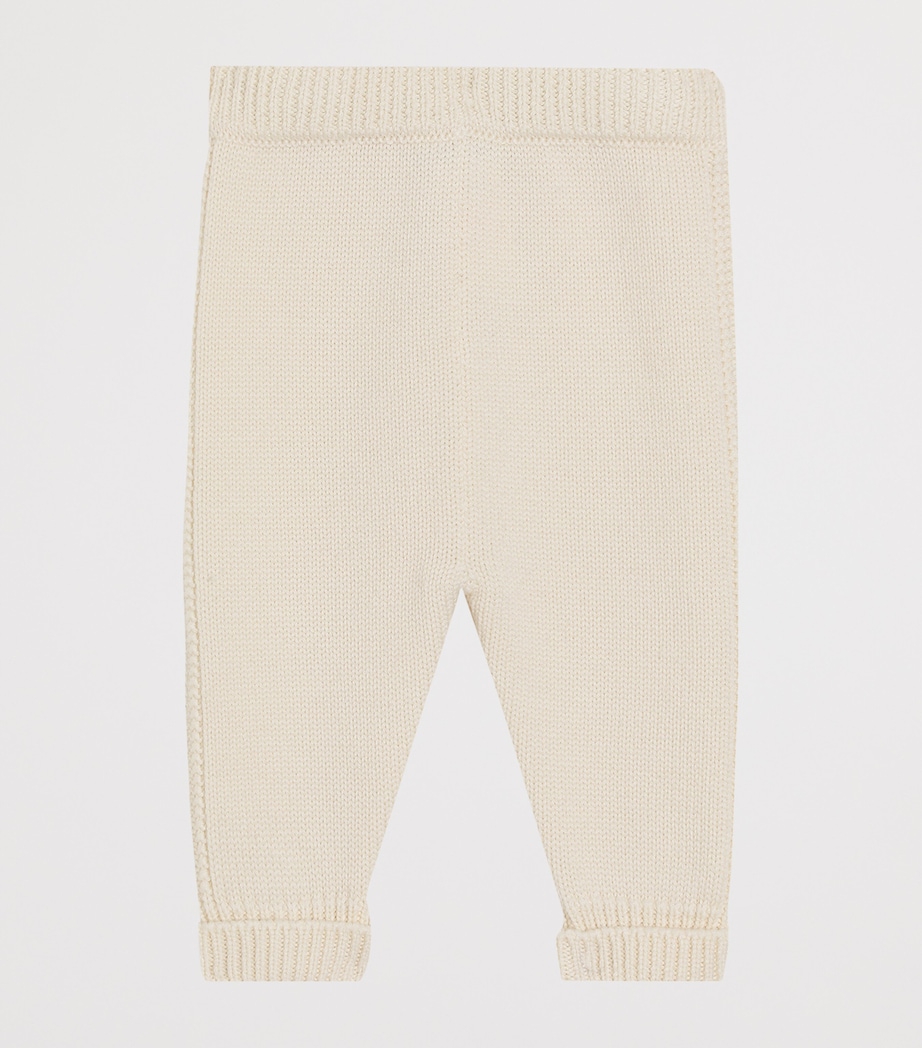 Virgin Wool Embroidered Logo Leggings (3-36 Months) W3796-IVORY Image 2