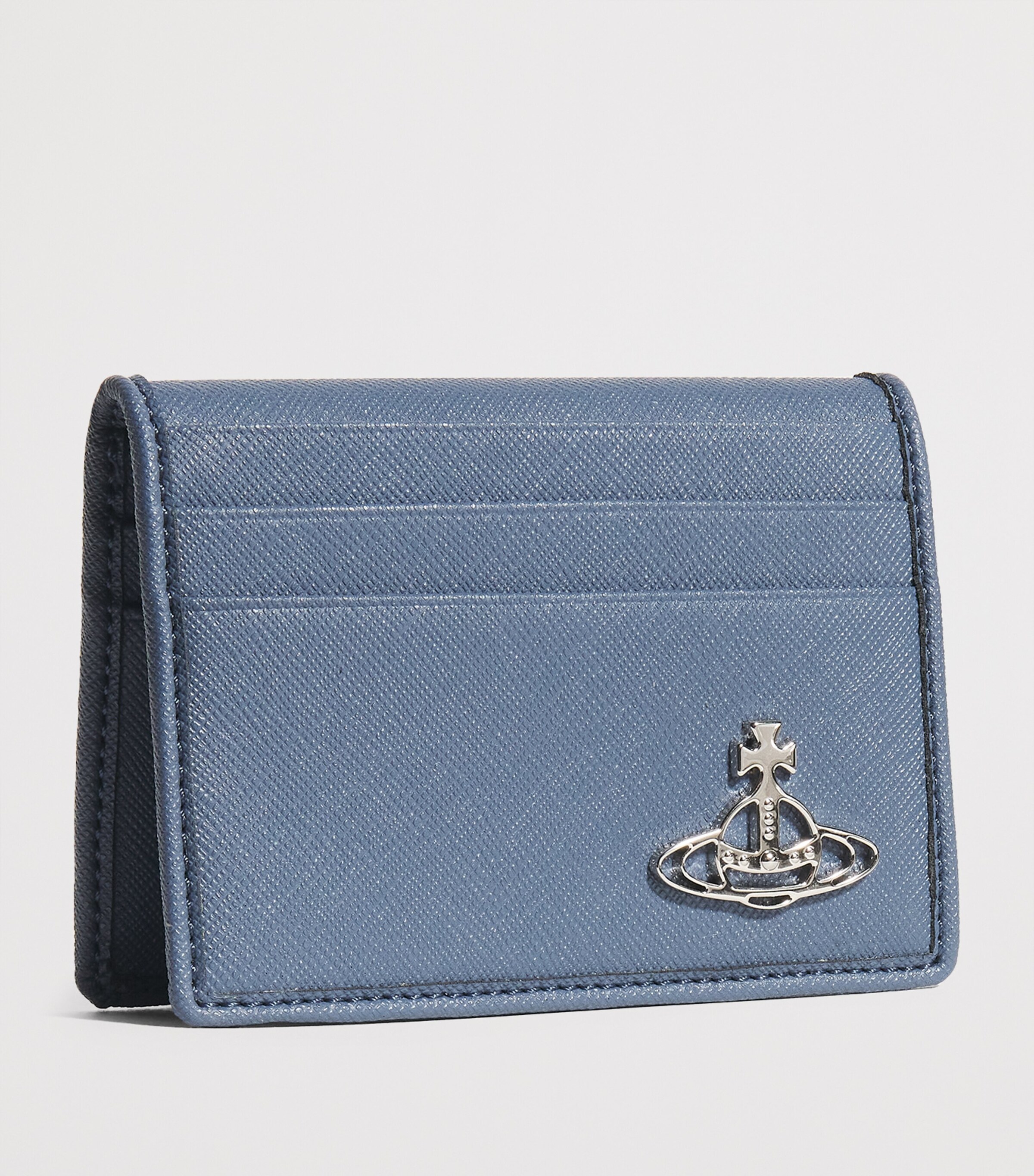 Vivienne Westwood Saffiano Leather Card Holder Denim Blue Image 3