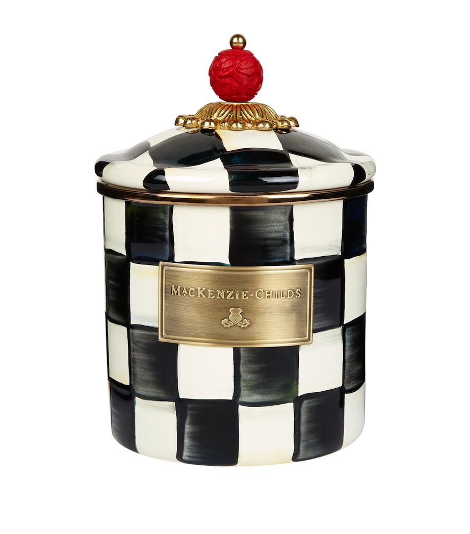 Small Courtly Check Enamel Canister BLACK Image 1